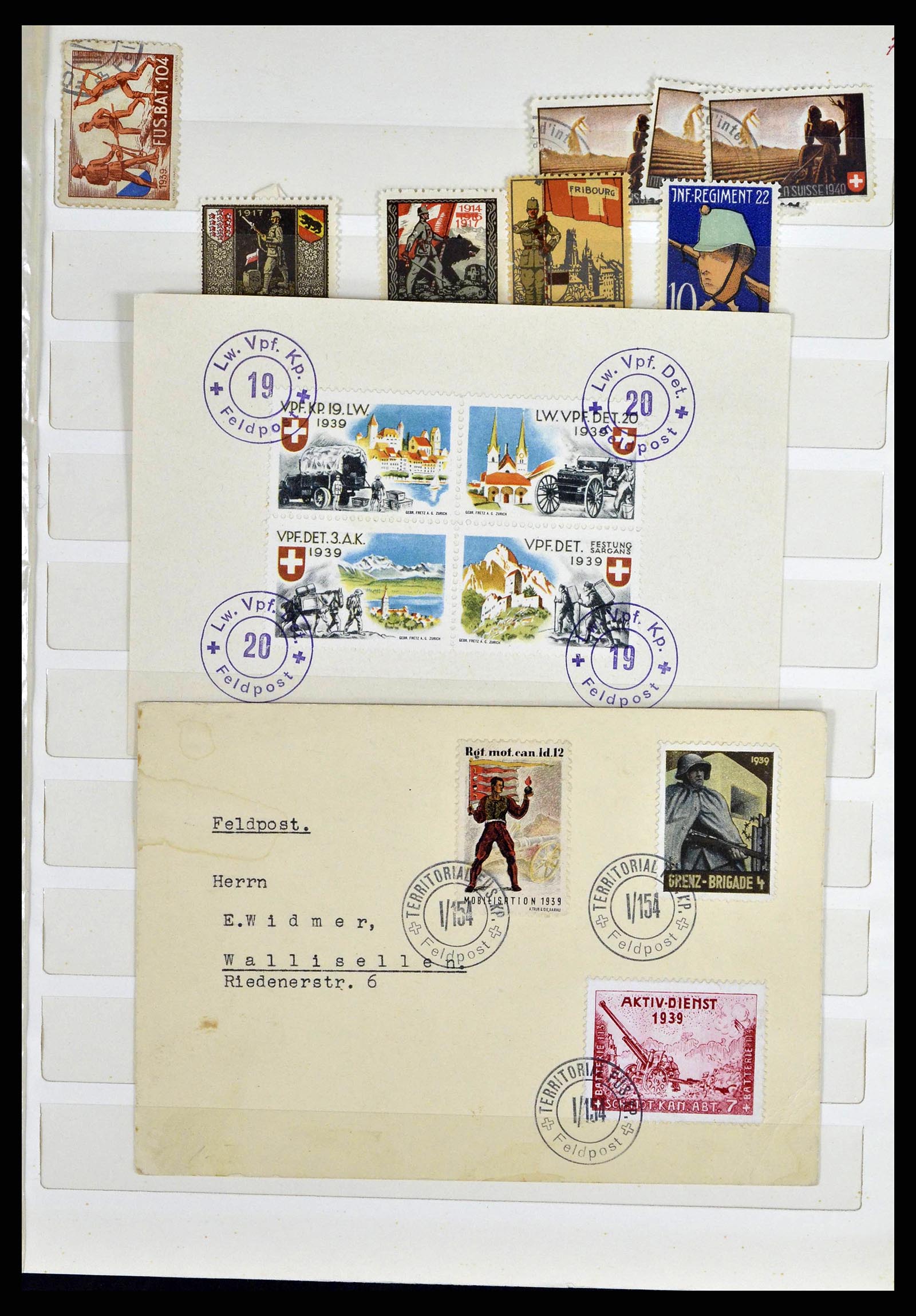 38768 0007 - Stamp collection 38768 Switzerland soldierstamps 1914-1945.