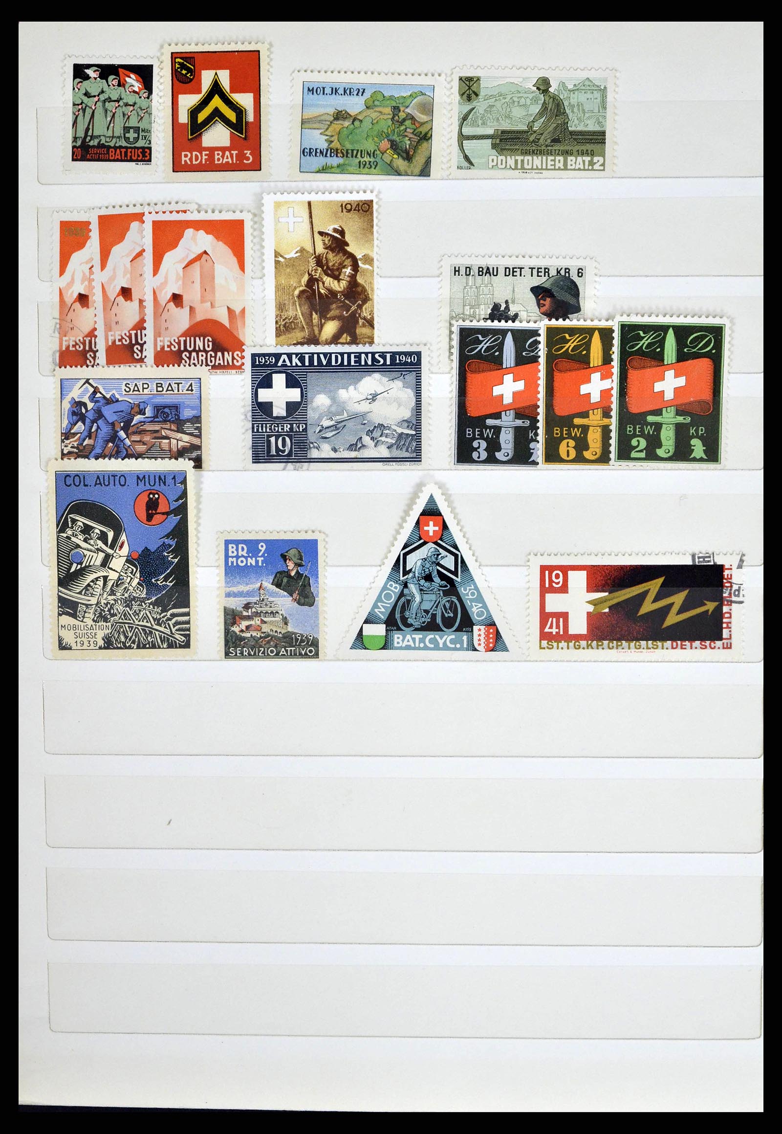 38768 0008 - Stamp collection 38768 Switzerland soldierstamps 1914-1945.