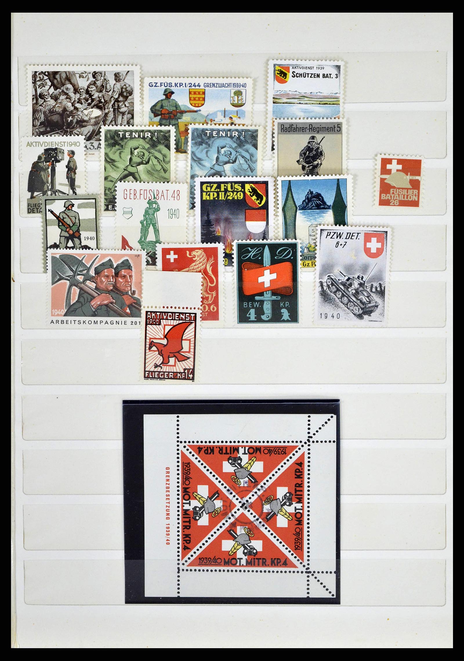 38768 0009 - Stamp collection 38768 Switzerland soldierstamps 1914-1945.