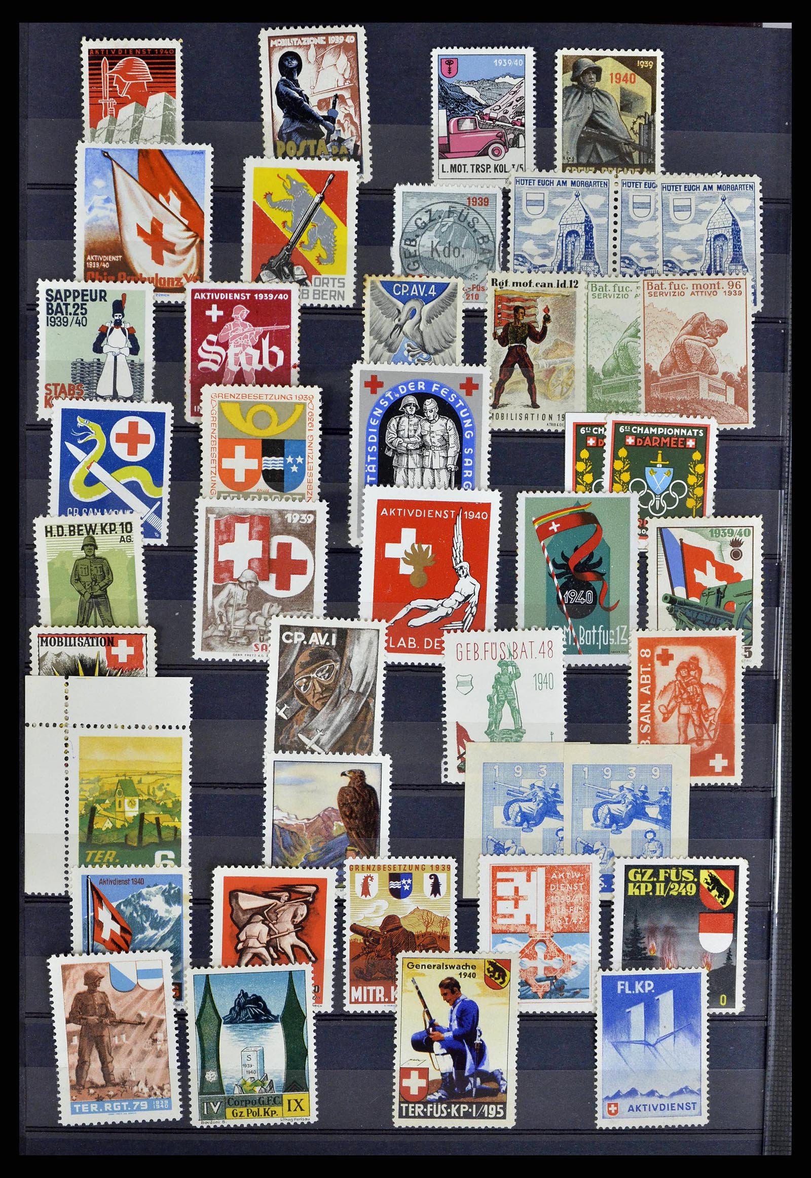 38768 0015 - Stamp collection 38768 Switzerland soldierstamps 1914-1945.