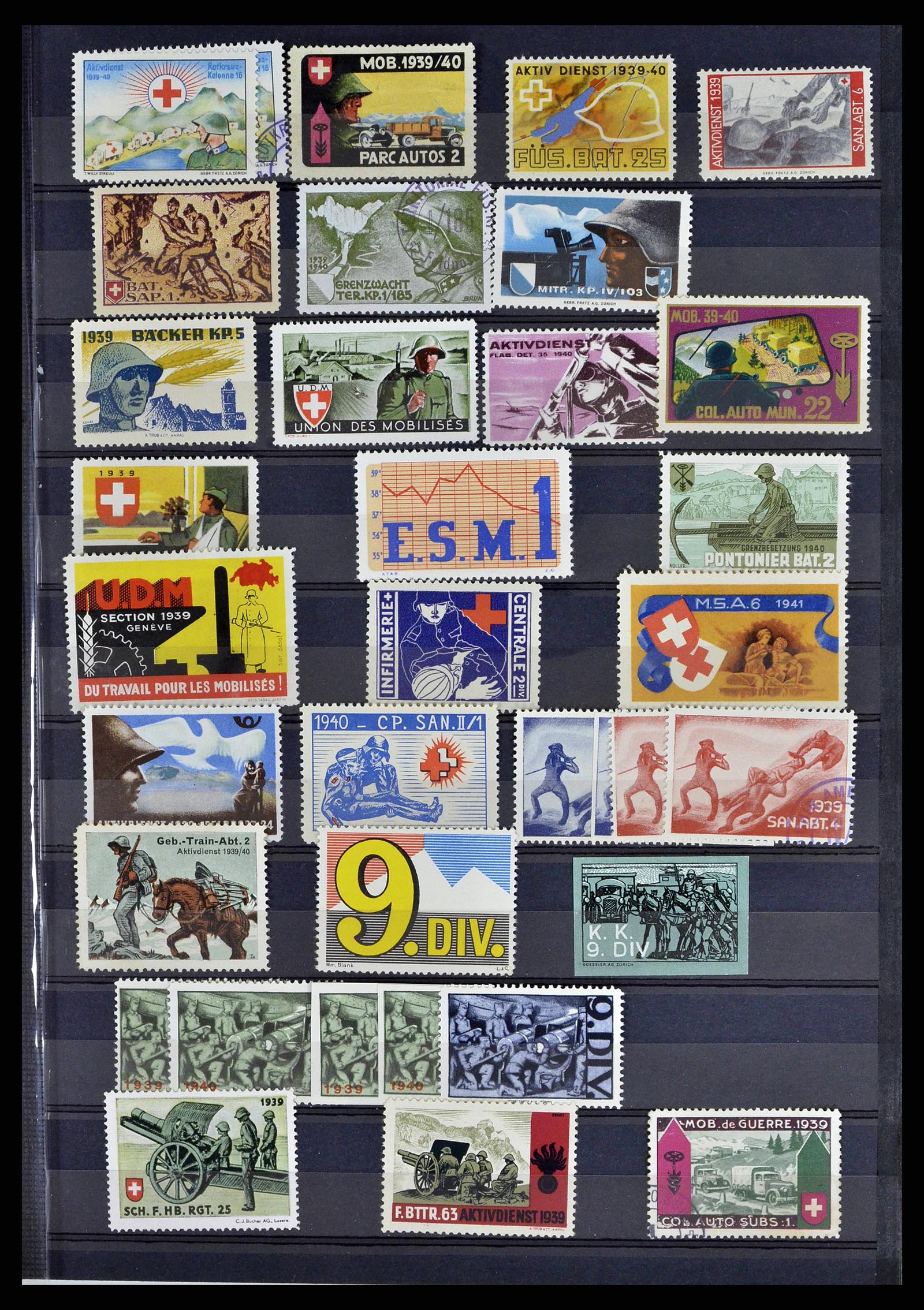 38768 0016 - Stamp collection 38768 Switzerland soldierstamps 1914-1945.