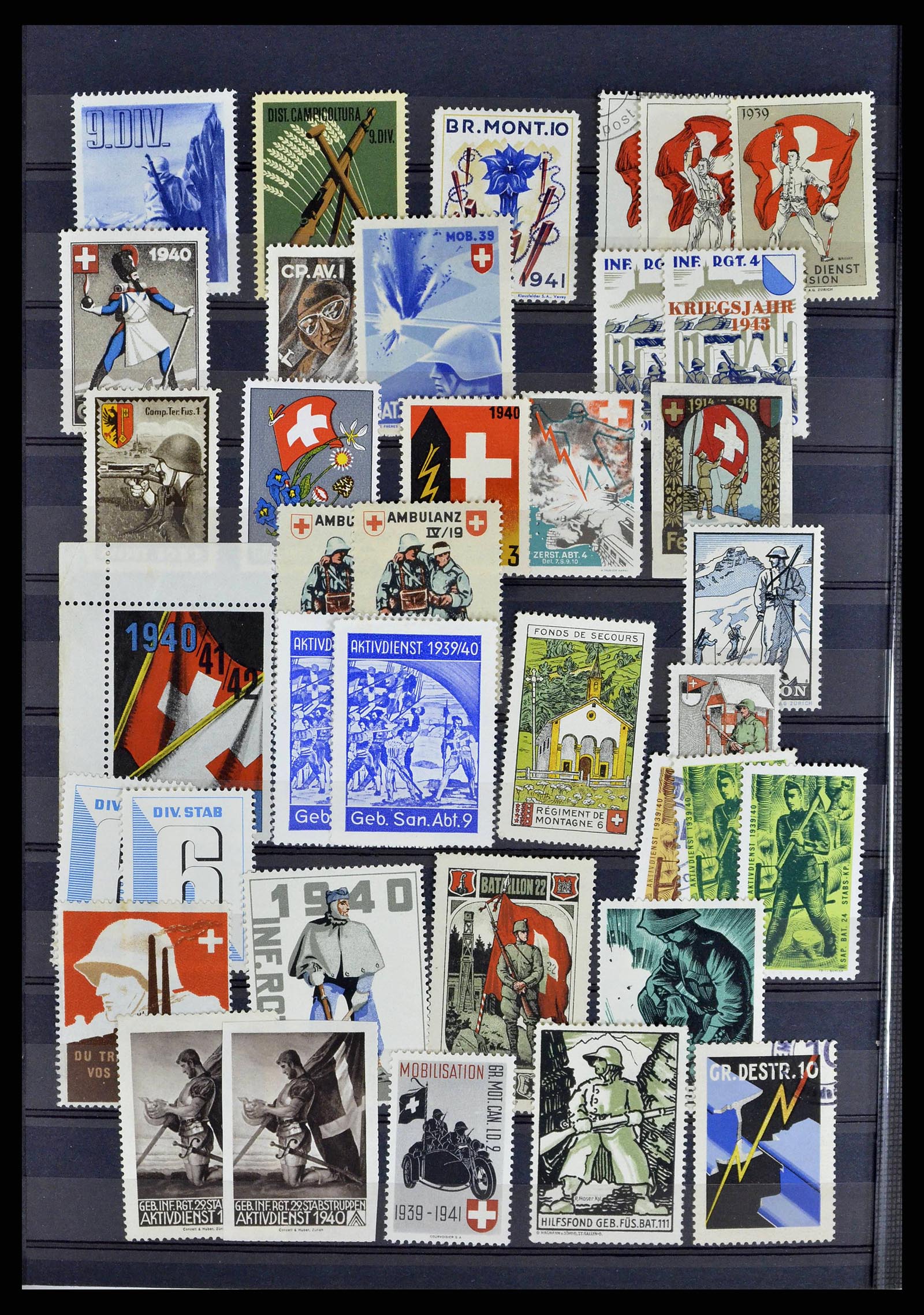 38768 0019 - Stamp collection 38768 Switzerland soldierstamps 1914-1945.
