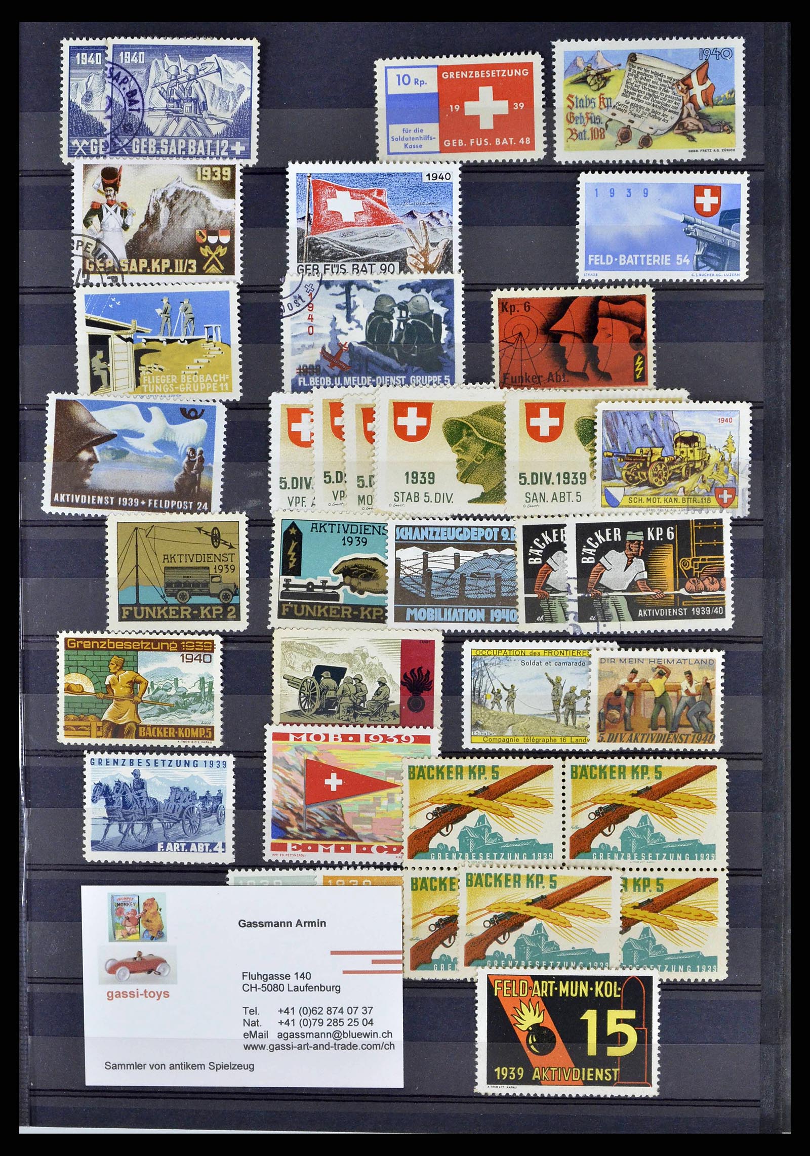 38768 0020 - Stamp collection 38768 Switzerland soldierstamps 1914-1945.