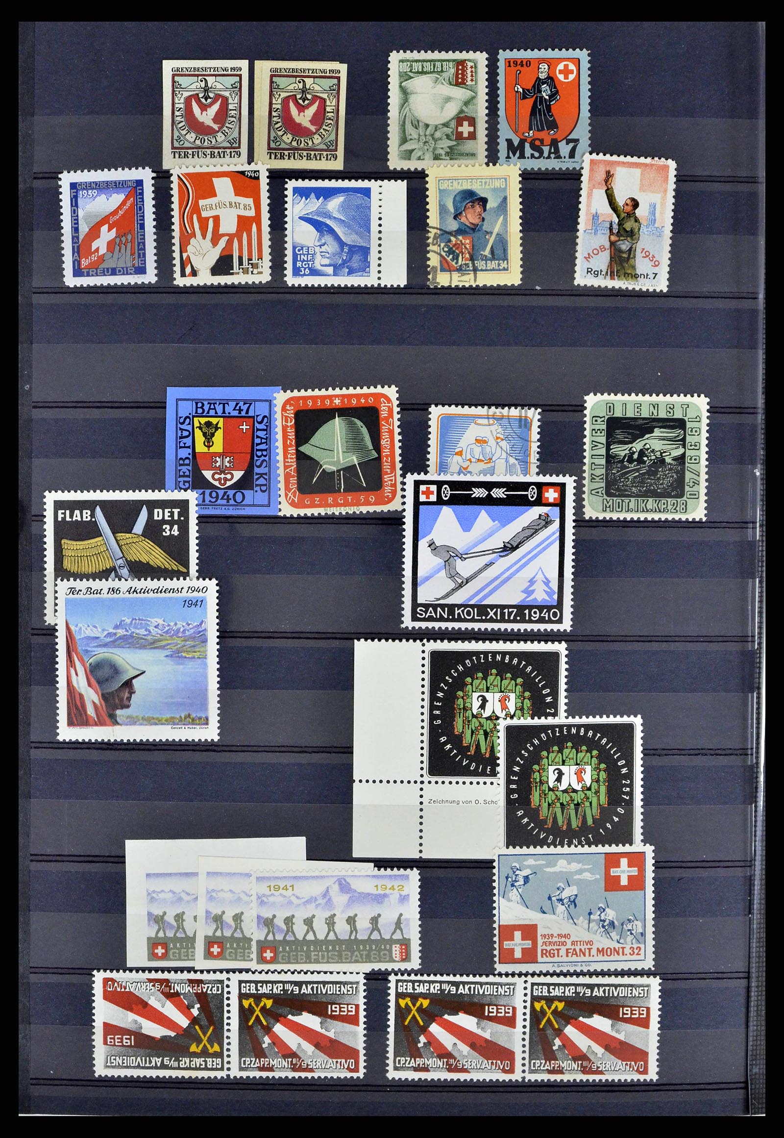 38768 0021 - Stamp collection 38768 Switzerland soldierstamps 1914-1945.