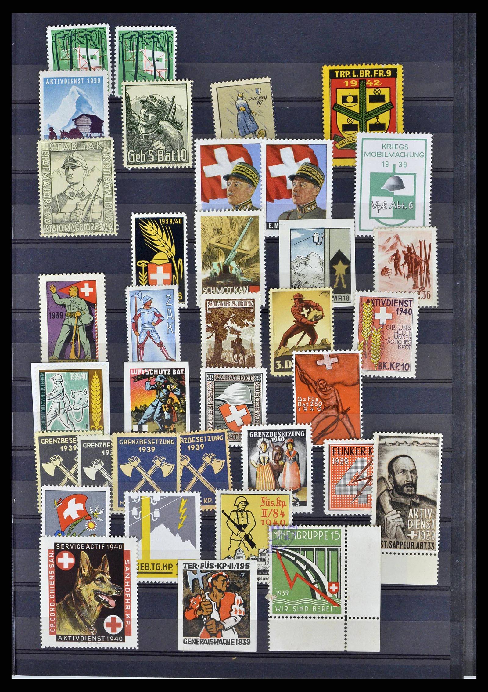 38768 0022 - Stamp collection 38768 Switzerland soldierstamps 1914-1945.