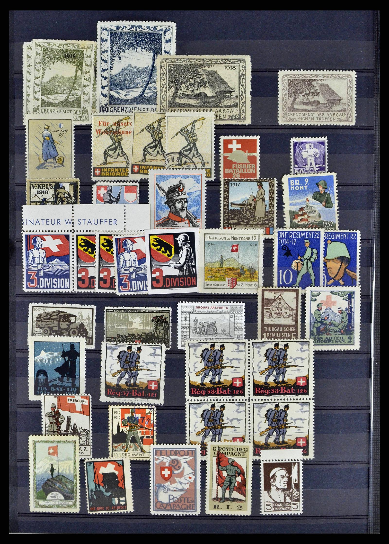 38768 0023 - Stamp collection 38768 Switzerland soldierstamps 1914-1945.