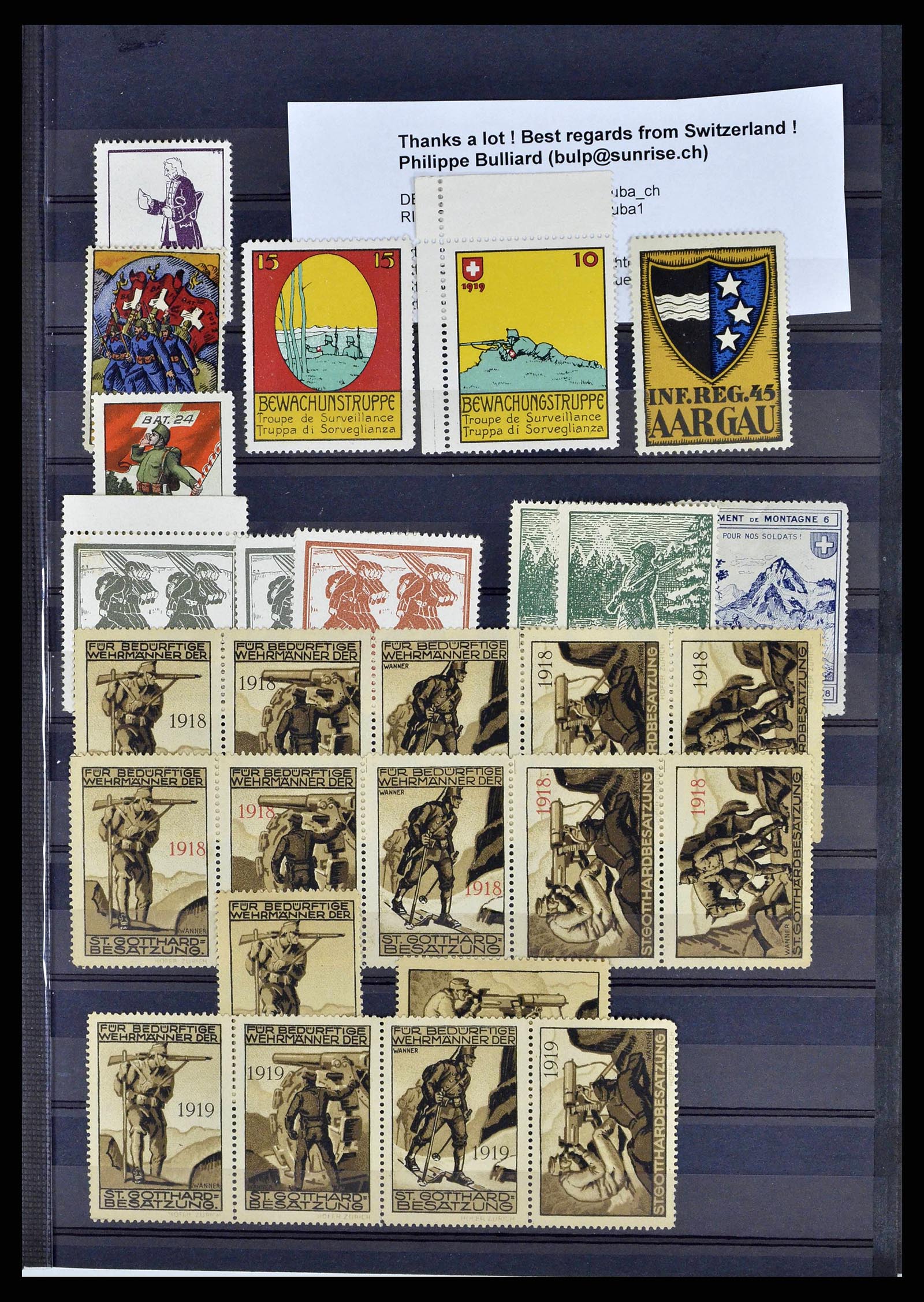 38768 0026 - Stamp collection 38768 Switzerland soldierstamps 1914-1945.
