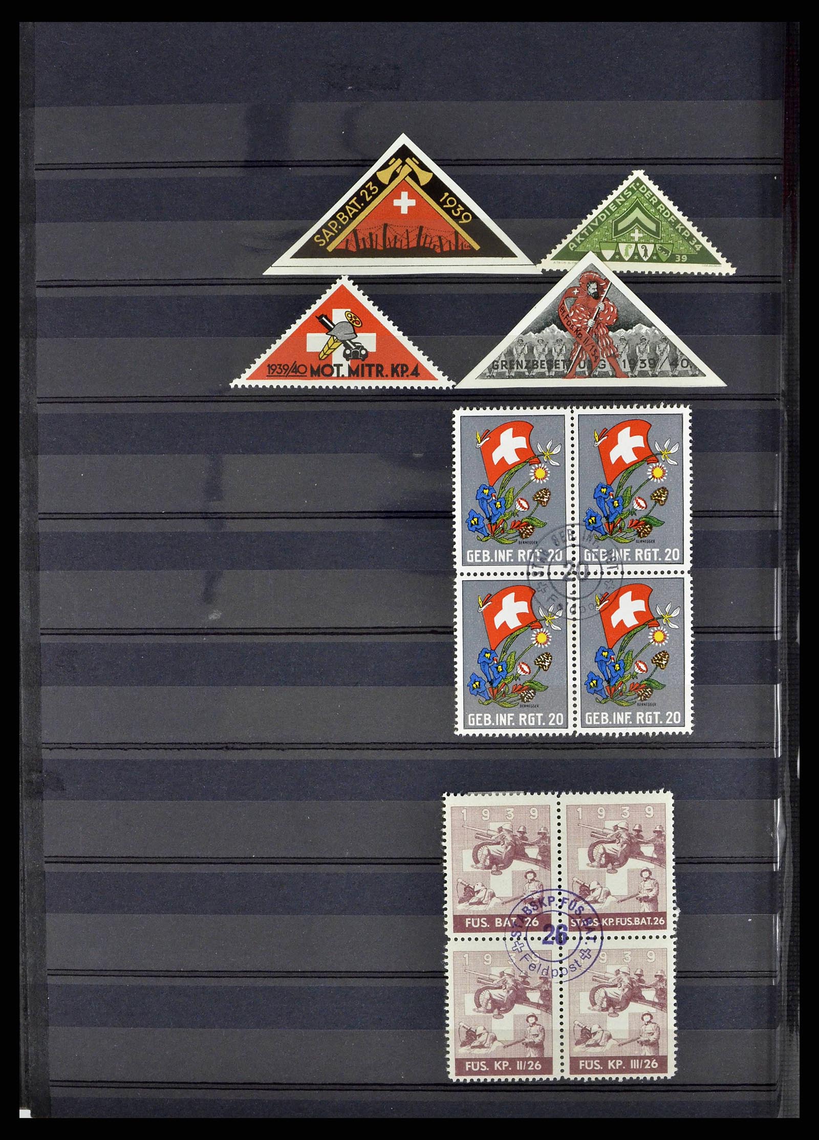 38768 0029 - Stamp collection 38768 Switzerland soldierstamps 1914-1945.