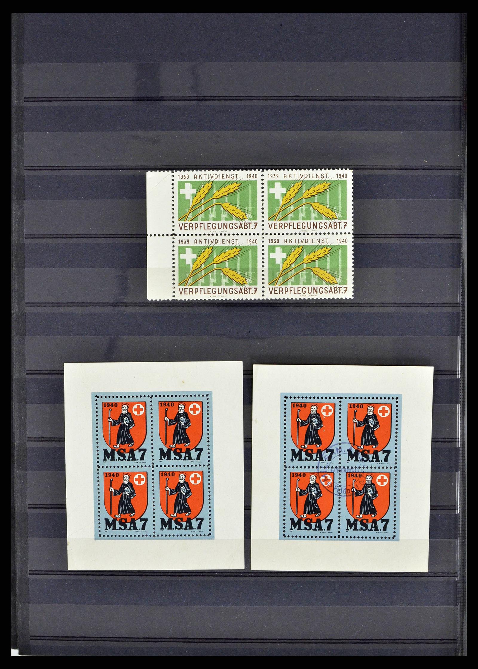 38768 0031 - Stamp collection 38768 Switzerland soldierstamps 1914-1945.