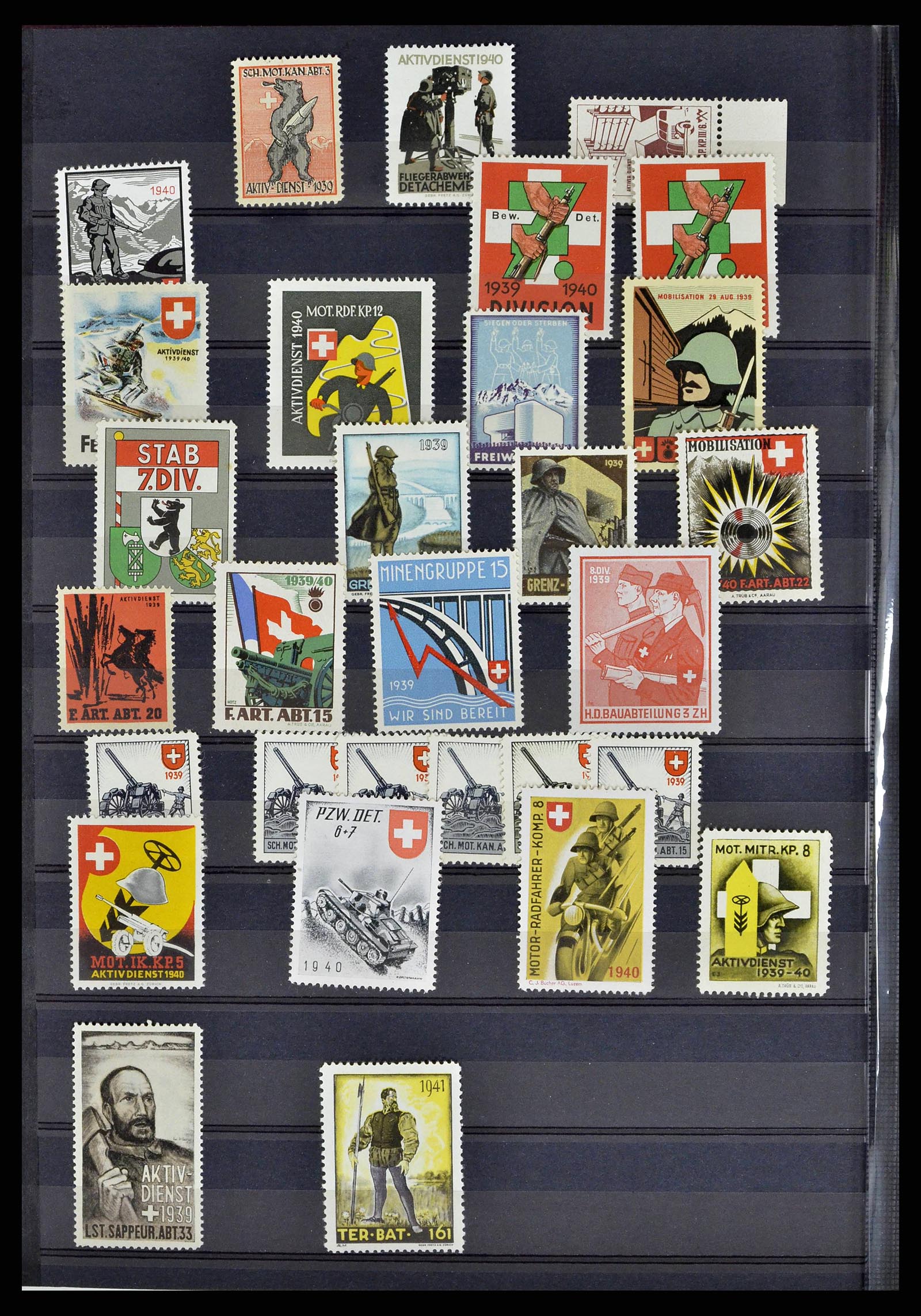 38768 0033 - Stamp collection 38768 Switzerland soldierstamps 1914-1945.