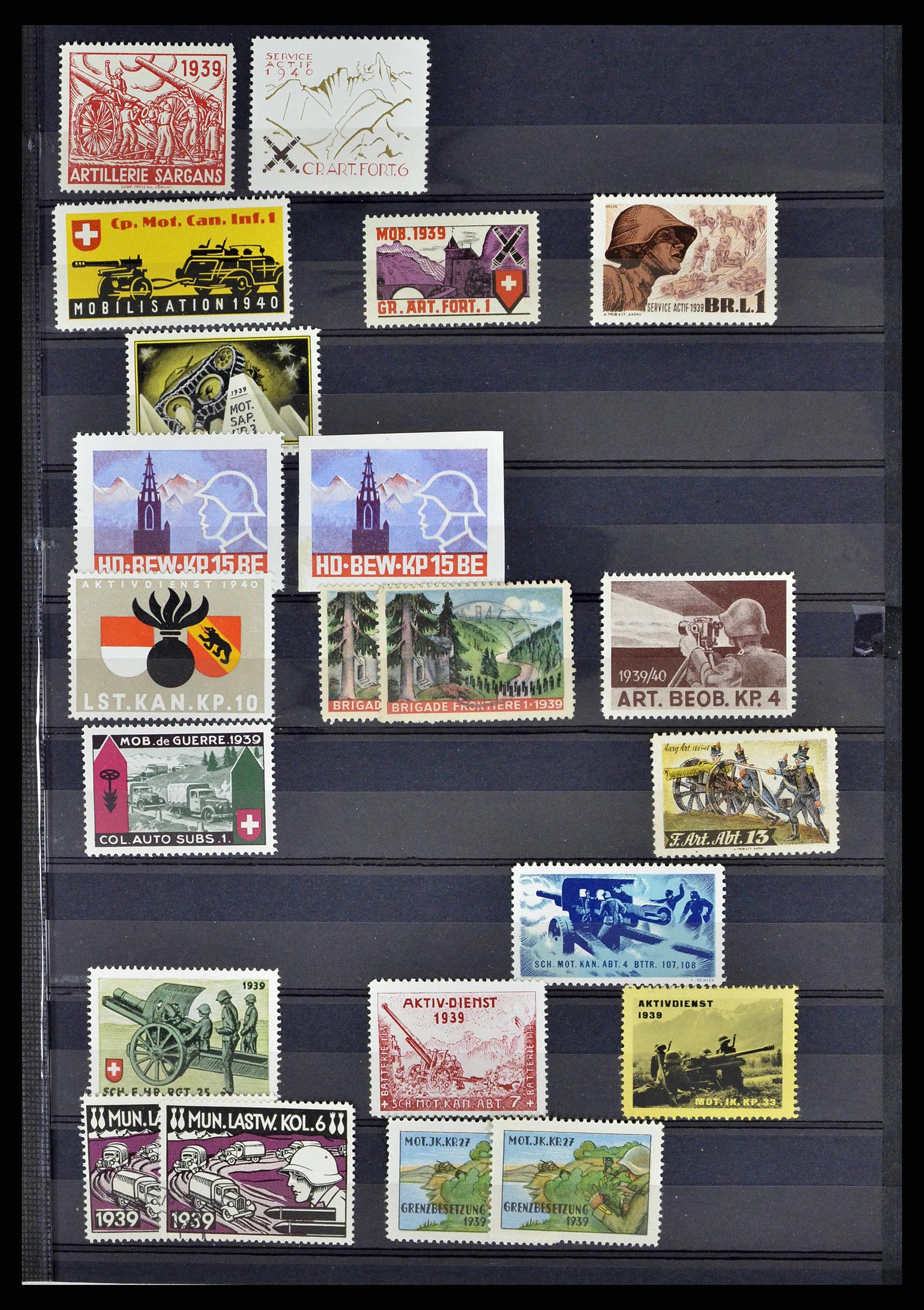 38768 0034 - Stamp collection 38768 Switzerland soldierstamps 1914-1945.