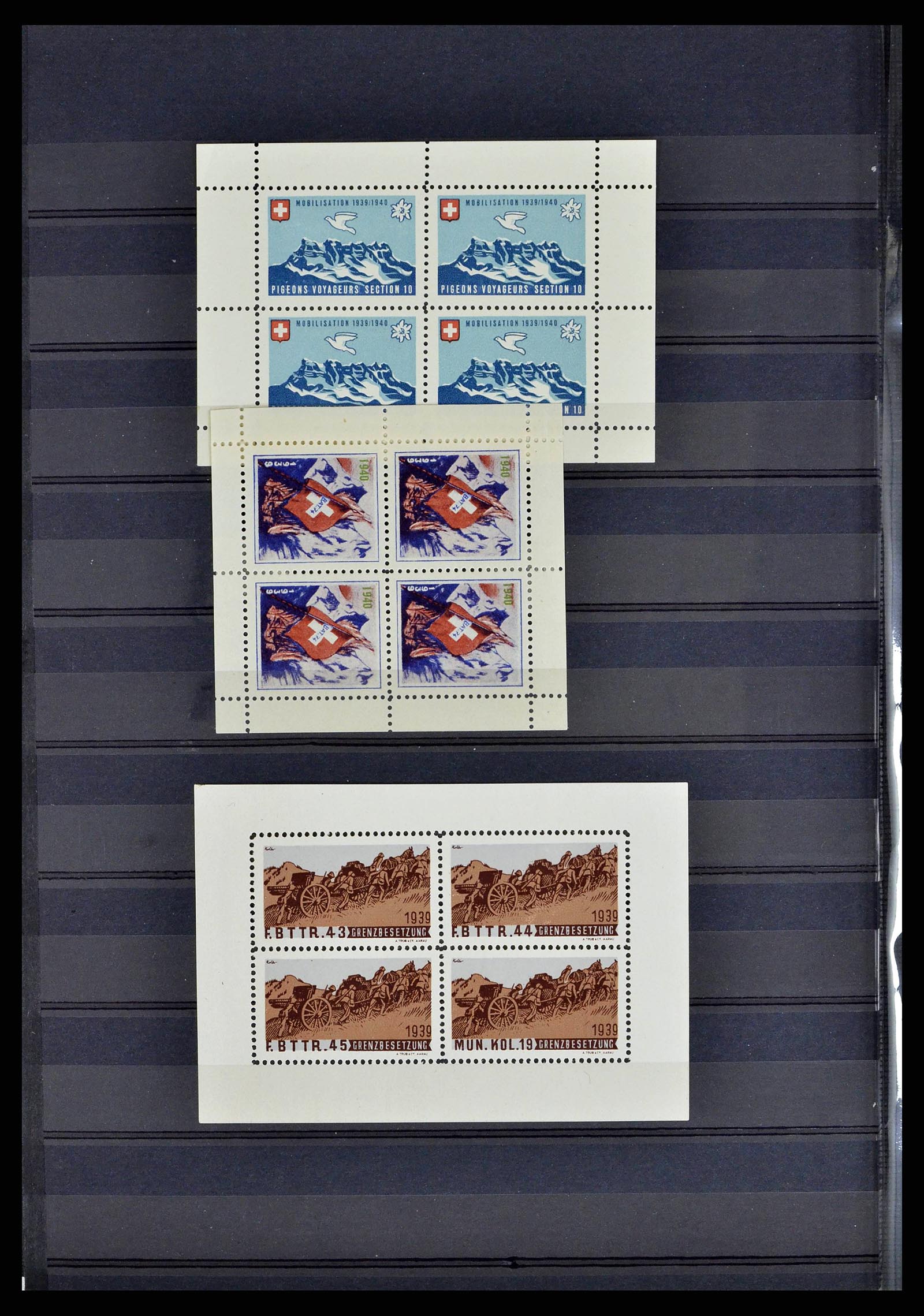 38768 0035 - Stamp collection 38768 Switzerland soldierstamps 1914-1945.