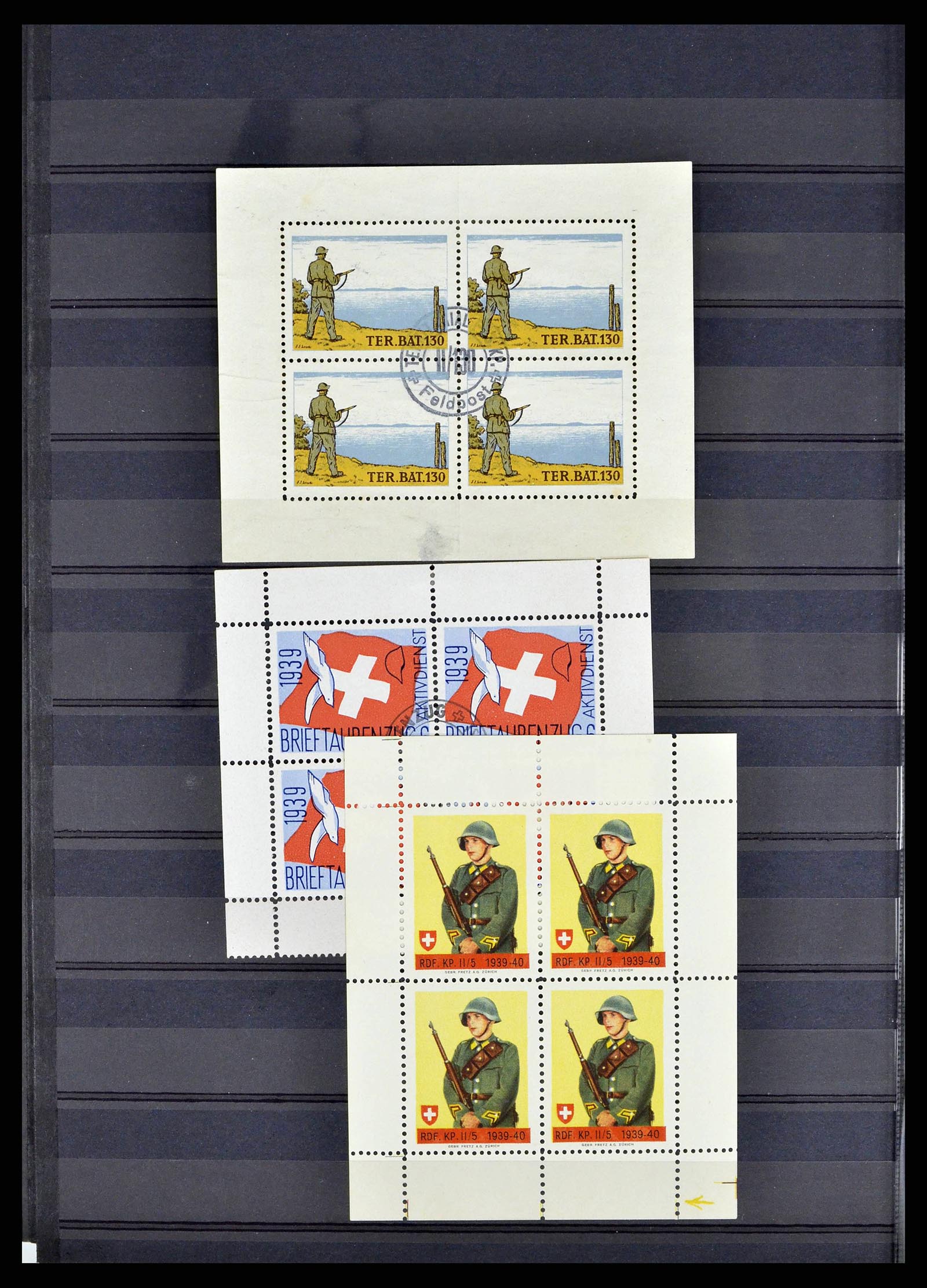 38768 0037 - Stamp collection 38768 Switzerland soldierstamps 1914-1945.