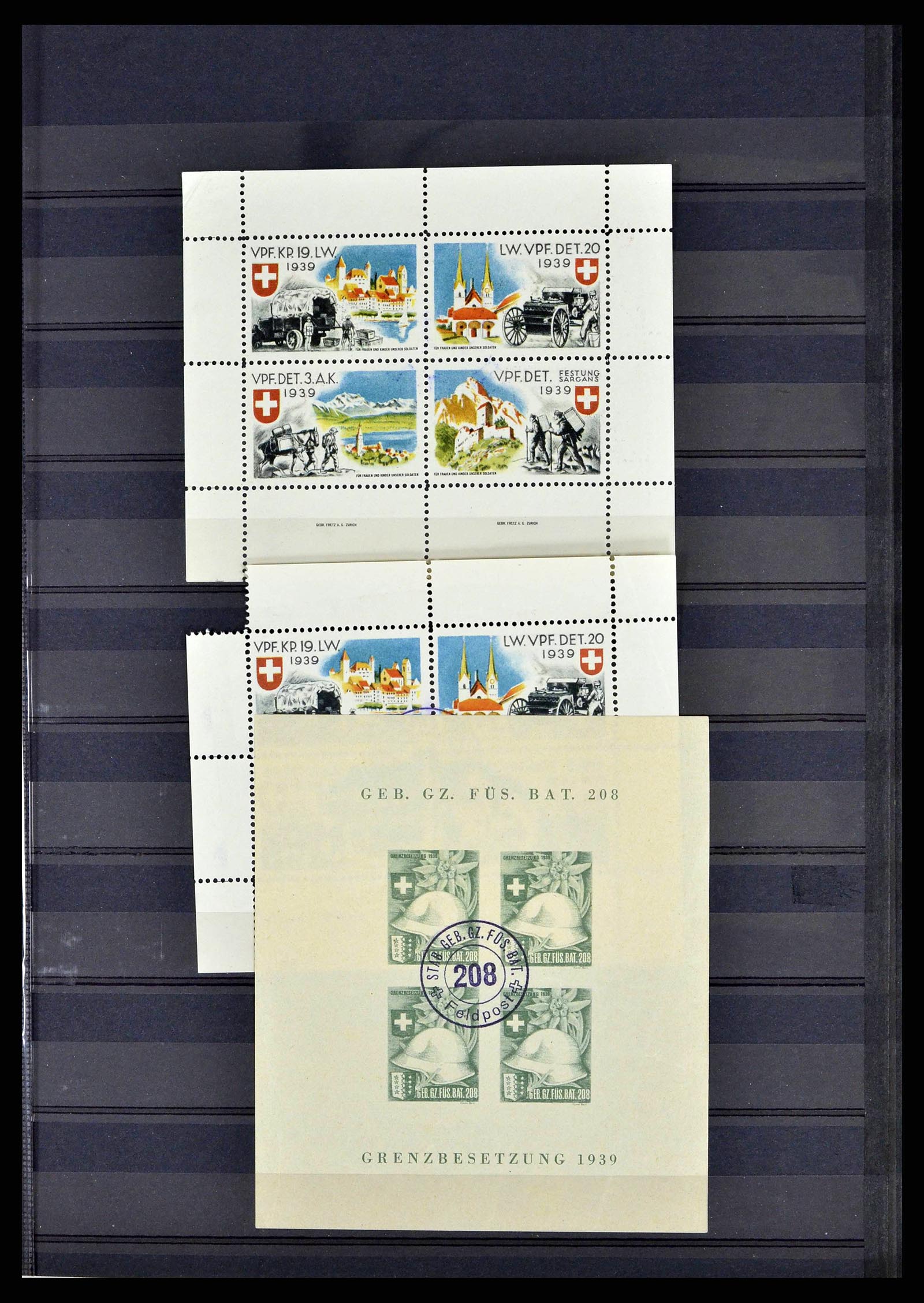 38768 0038 - Stamp collection 38768 Switzerland soldierstamps 1914-1945.