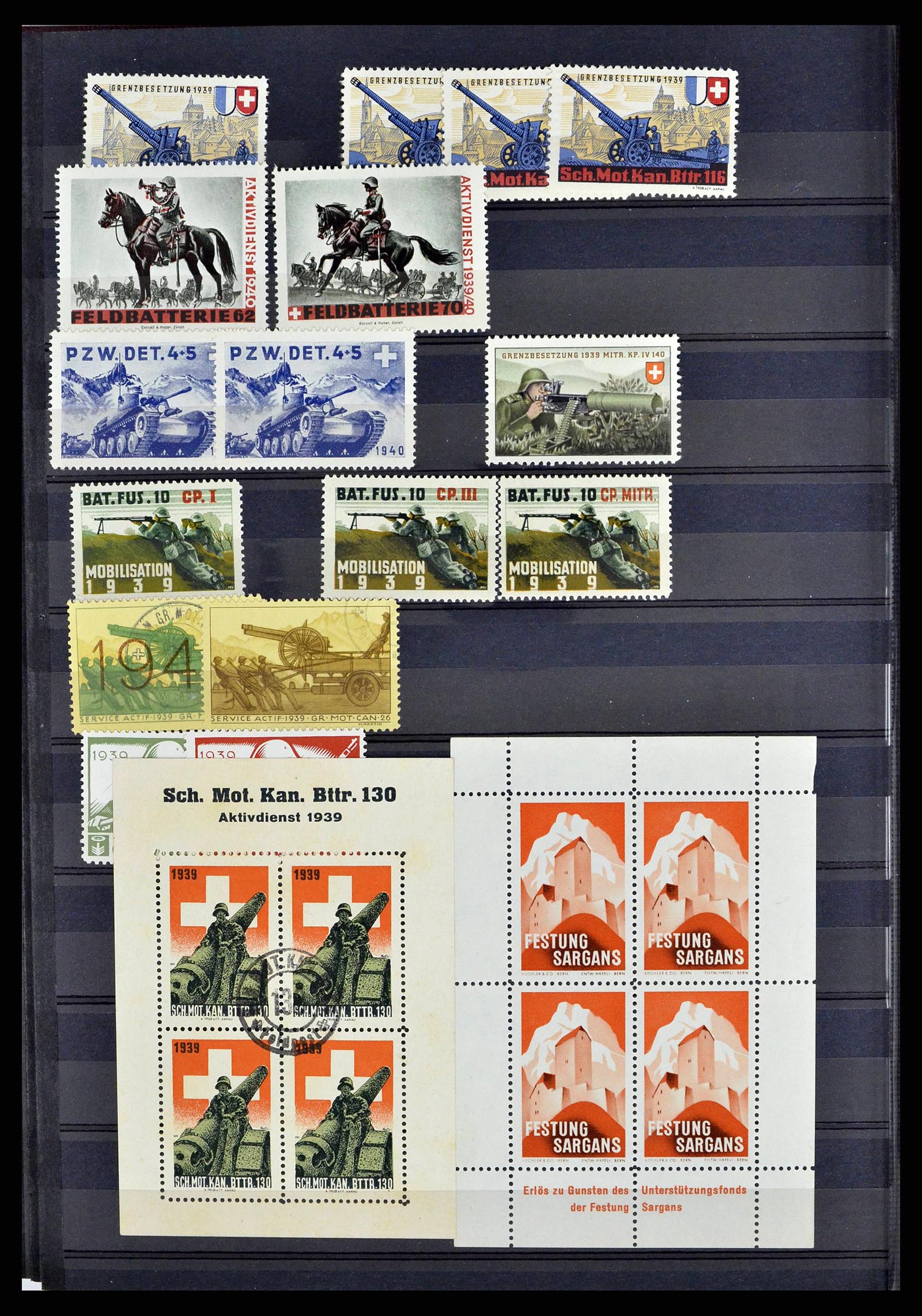 38768 0039 - Stamp collection 38768 Switzerland soldierstamps 1914-1945.