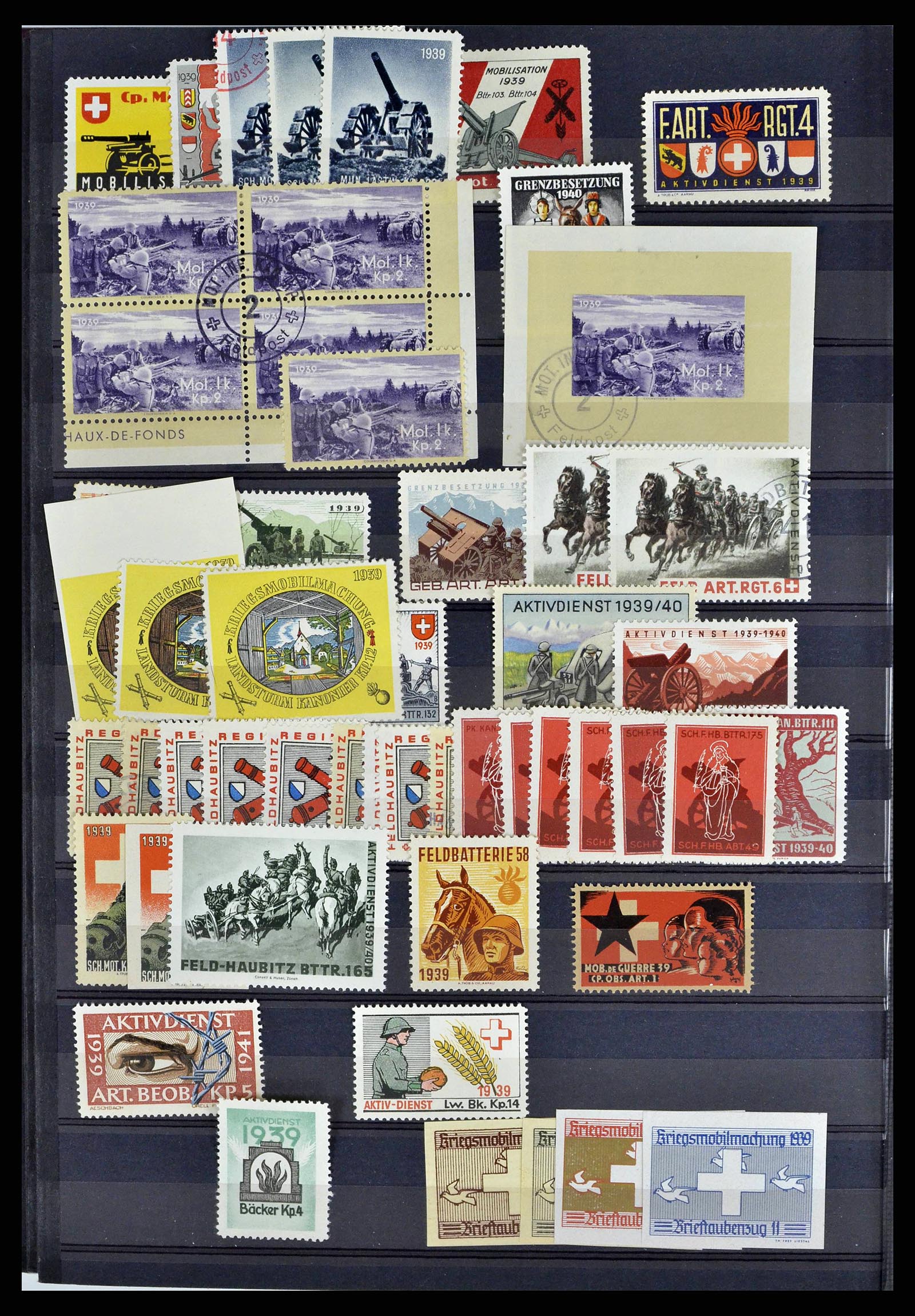 38768 0042 - Stamp collection 38768 Switzerland soldierstamps 1914-1945.