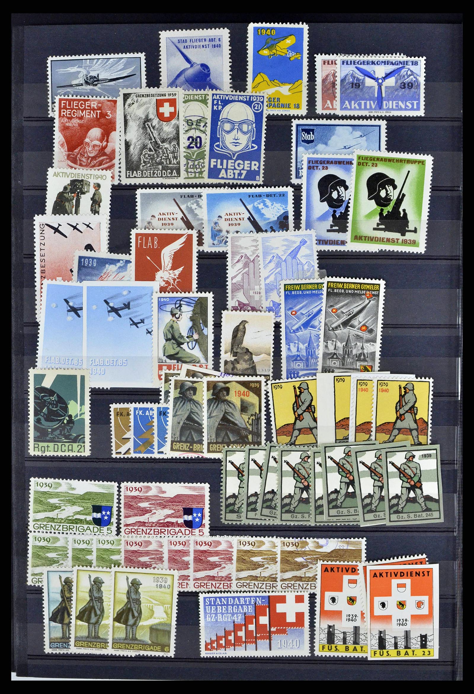 38768 0044 - Stamp collection 38768 Switzerland soldierstamps 1914-1945.