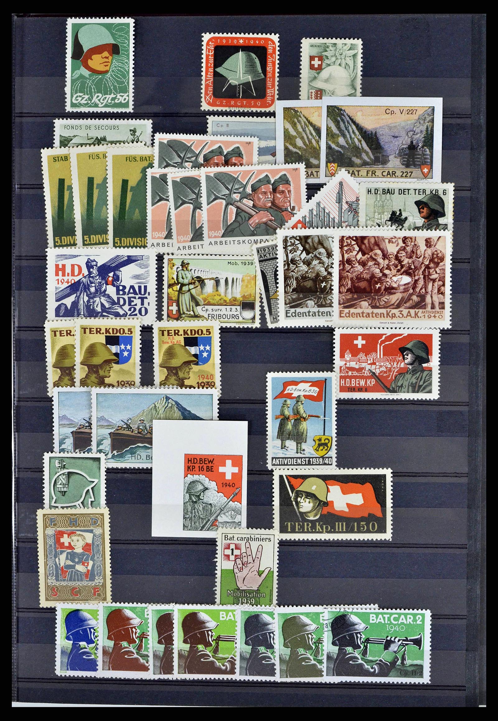 38768 0045 - Stamp collection 38768 Switzerland soldierstamps 1914-1945.