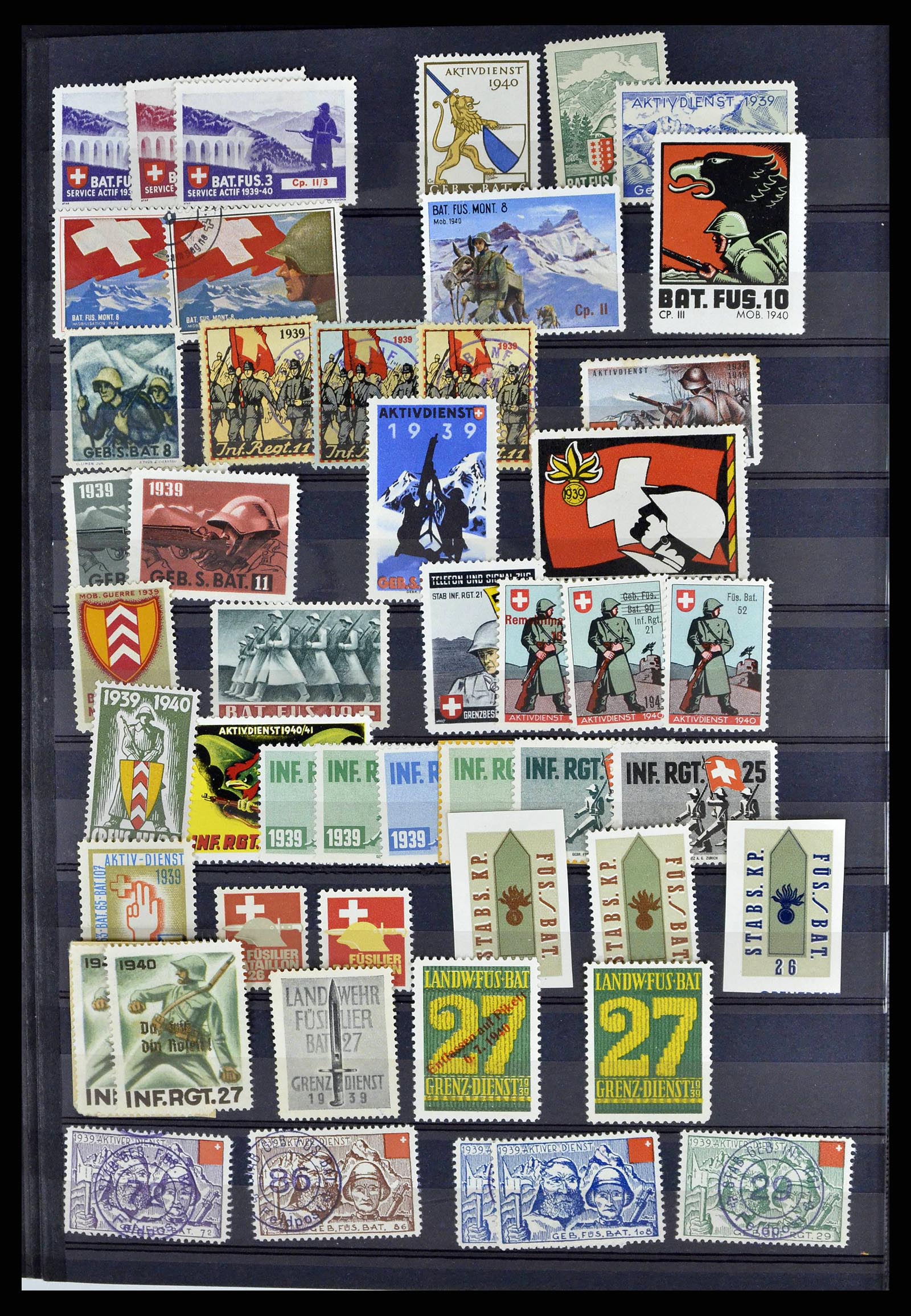 38768 0046 - Stamp collection 38768 Switzerland soldierstamps 1914-1945.