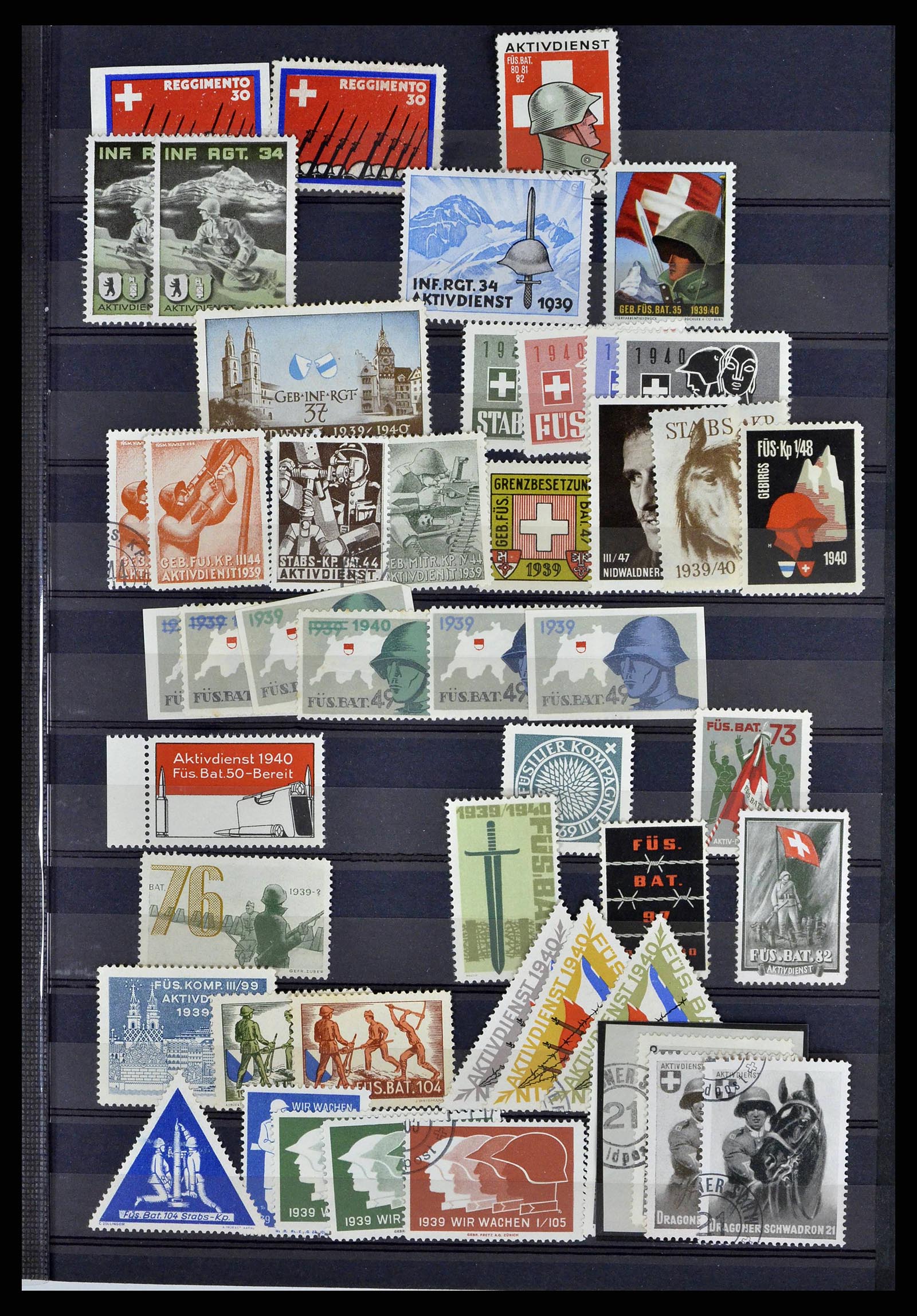 38768 0047 - Stamp collection 38768 Switzerland soldierstamps 1914-1945.