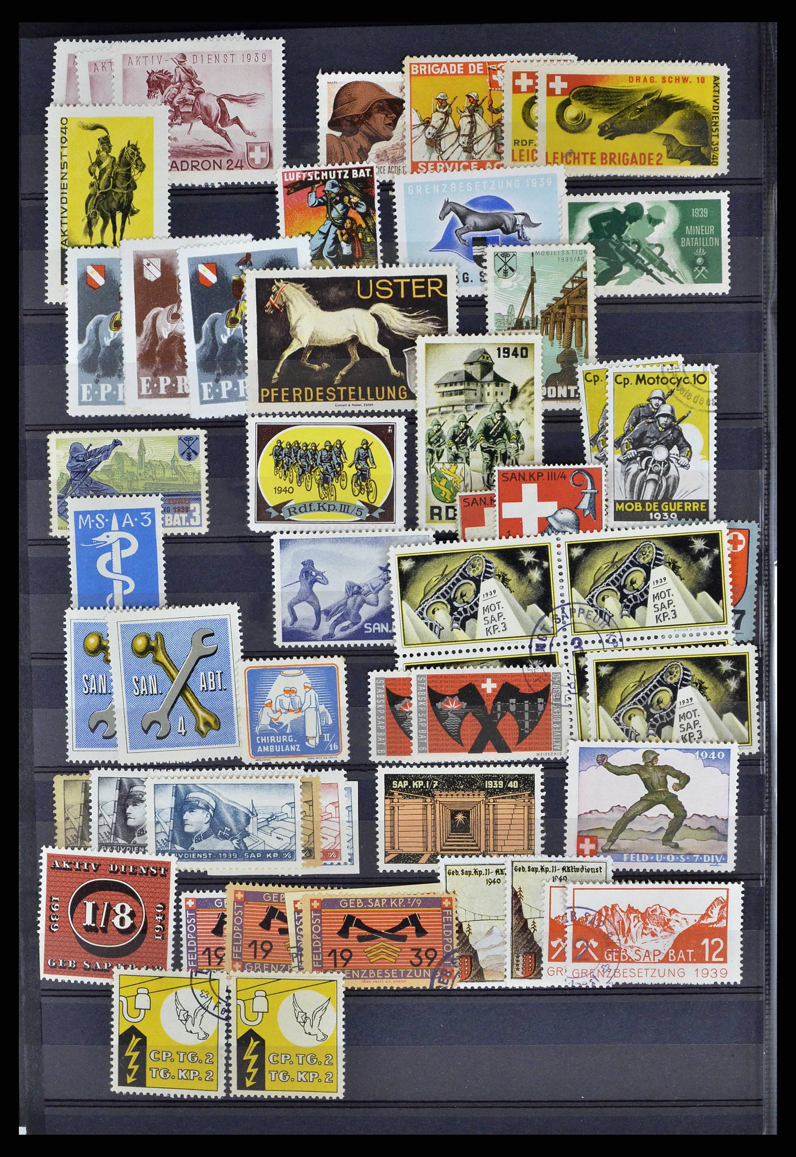 38768 0048 - Stamp collection 38768 Switzerland soldierstamps 1914-1945.