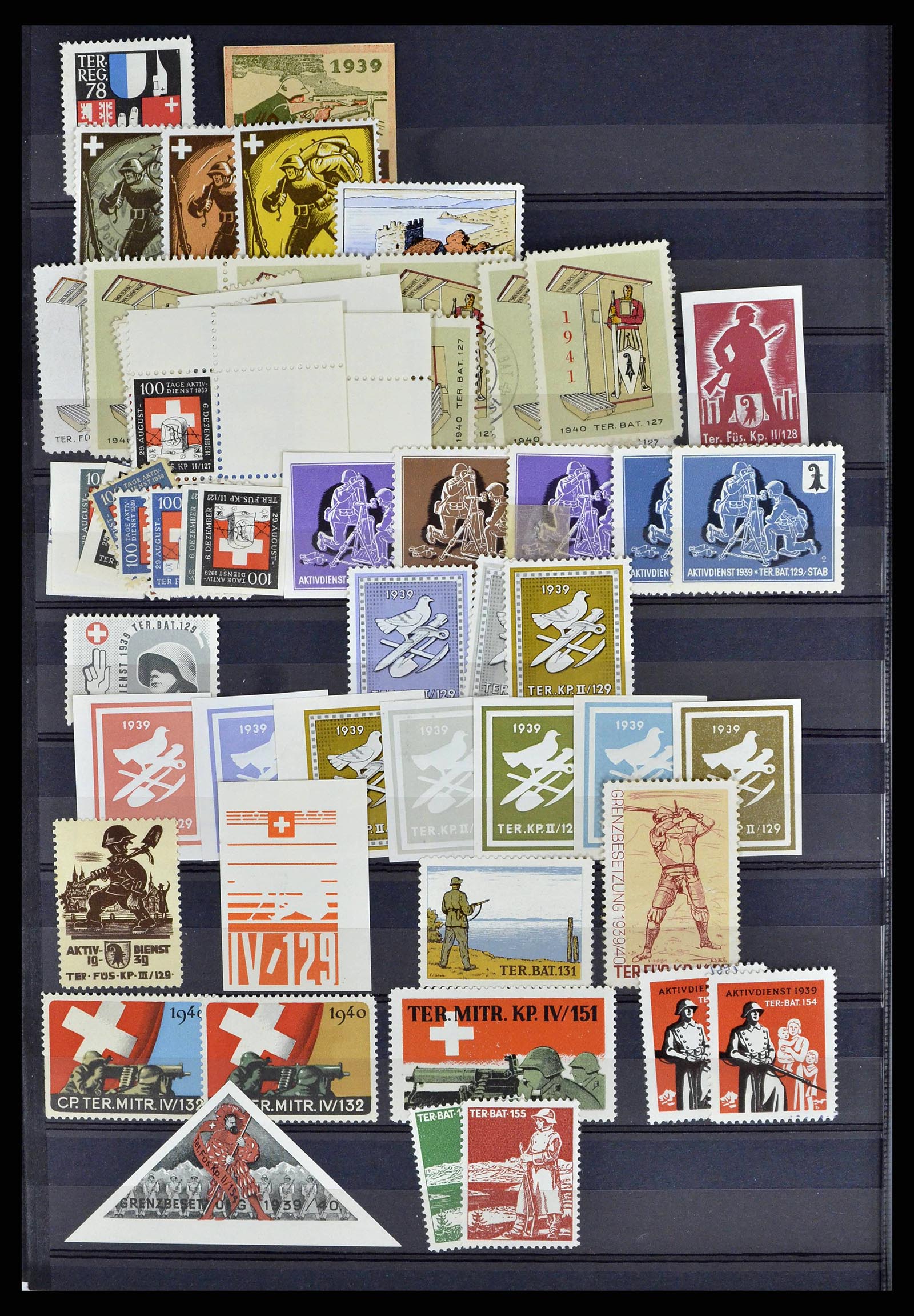 38768 0050 - Stamp collection 38768 Switzerland soldierstamps 1914-1945.