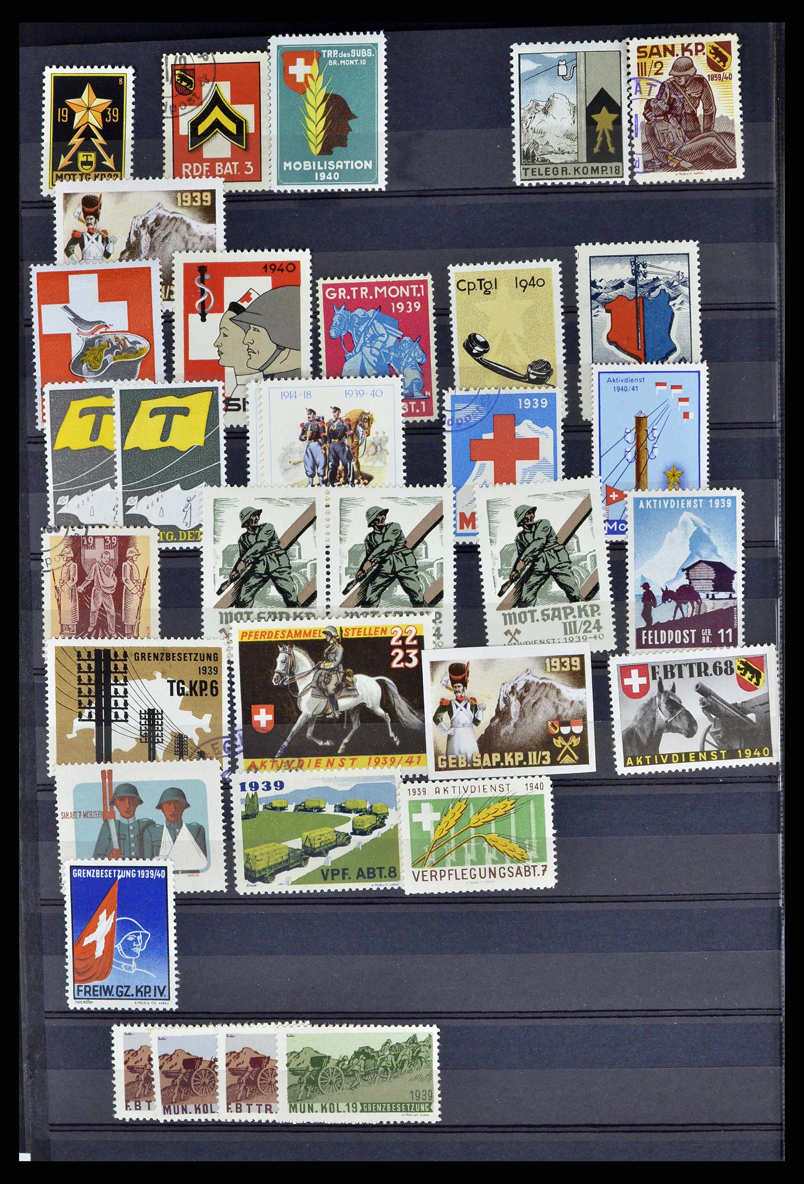 38768 0052 - Stamp collection 38768 Switzerland soldierstamps 1914-1945.