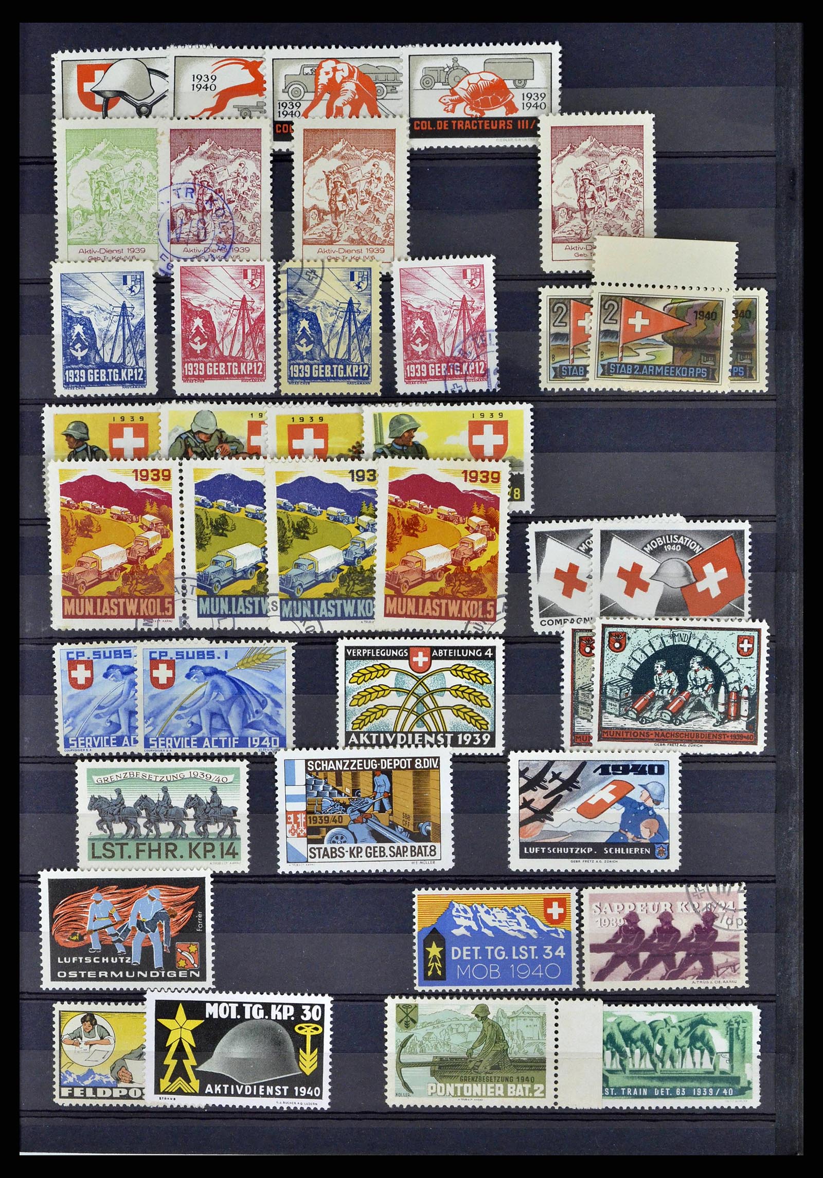 38768 0053 - Stamp collection 38768 Switzerland soldierstamps 1914-1945.