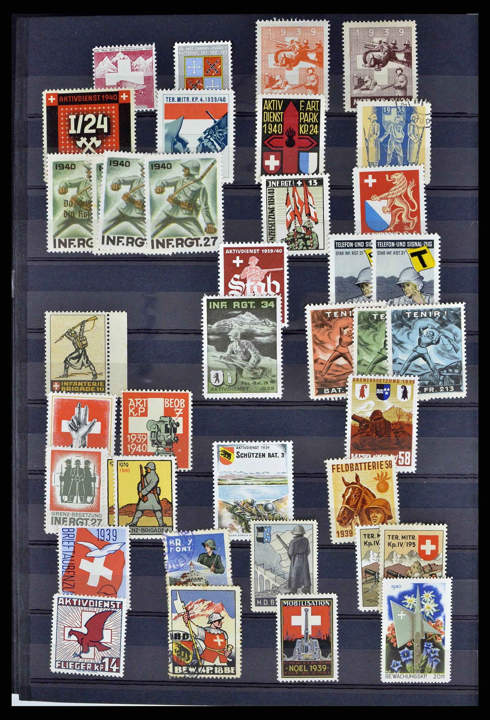 38768 0054 - Stamp collection 38768 Switzerland soldierstamps 1914-1945.