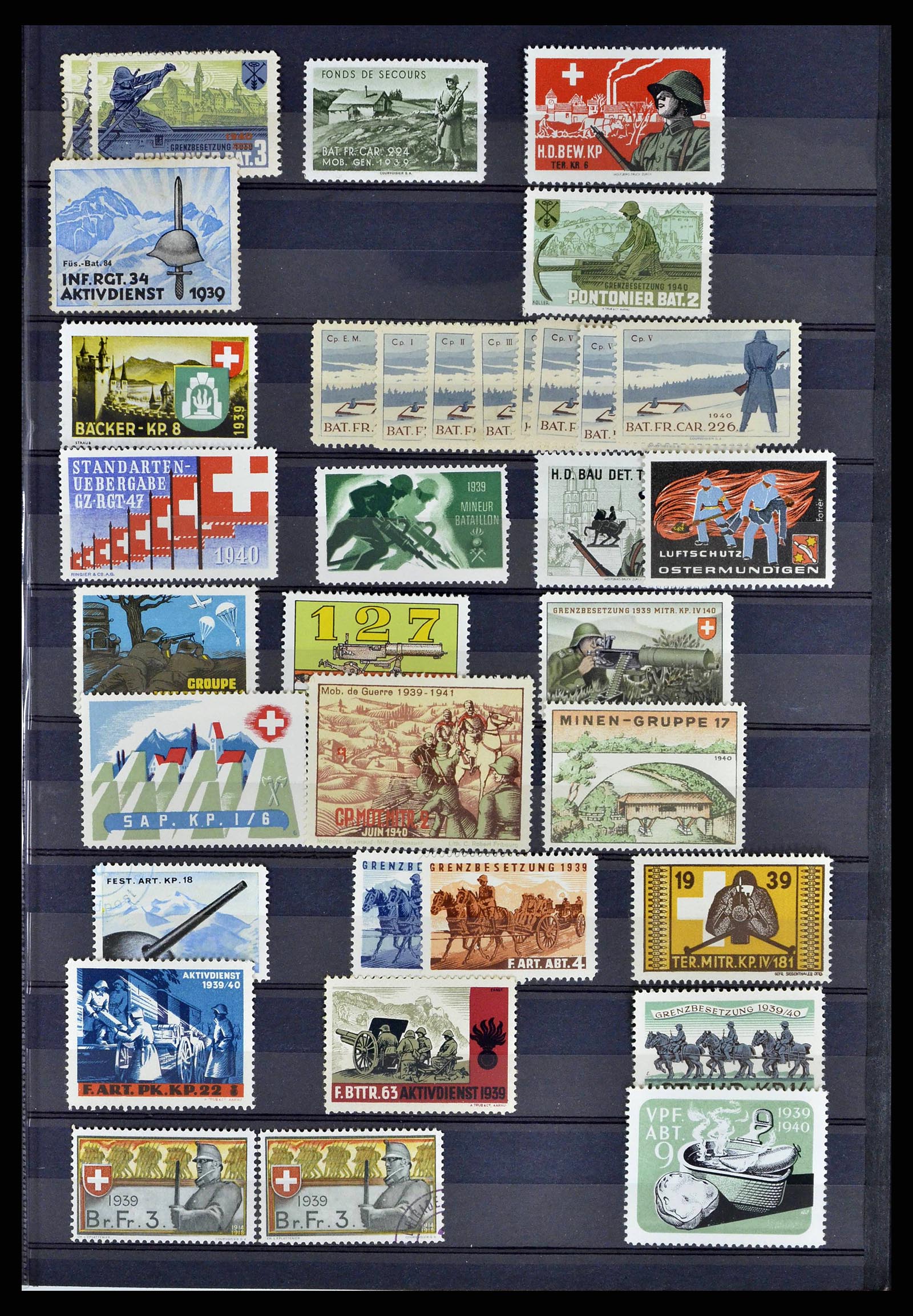 38768 0055 - Stamp collection 38768 Switzerland soldierstamps 1914-1945.