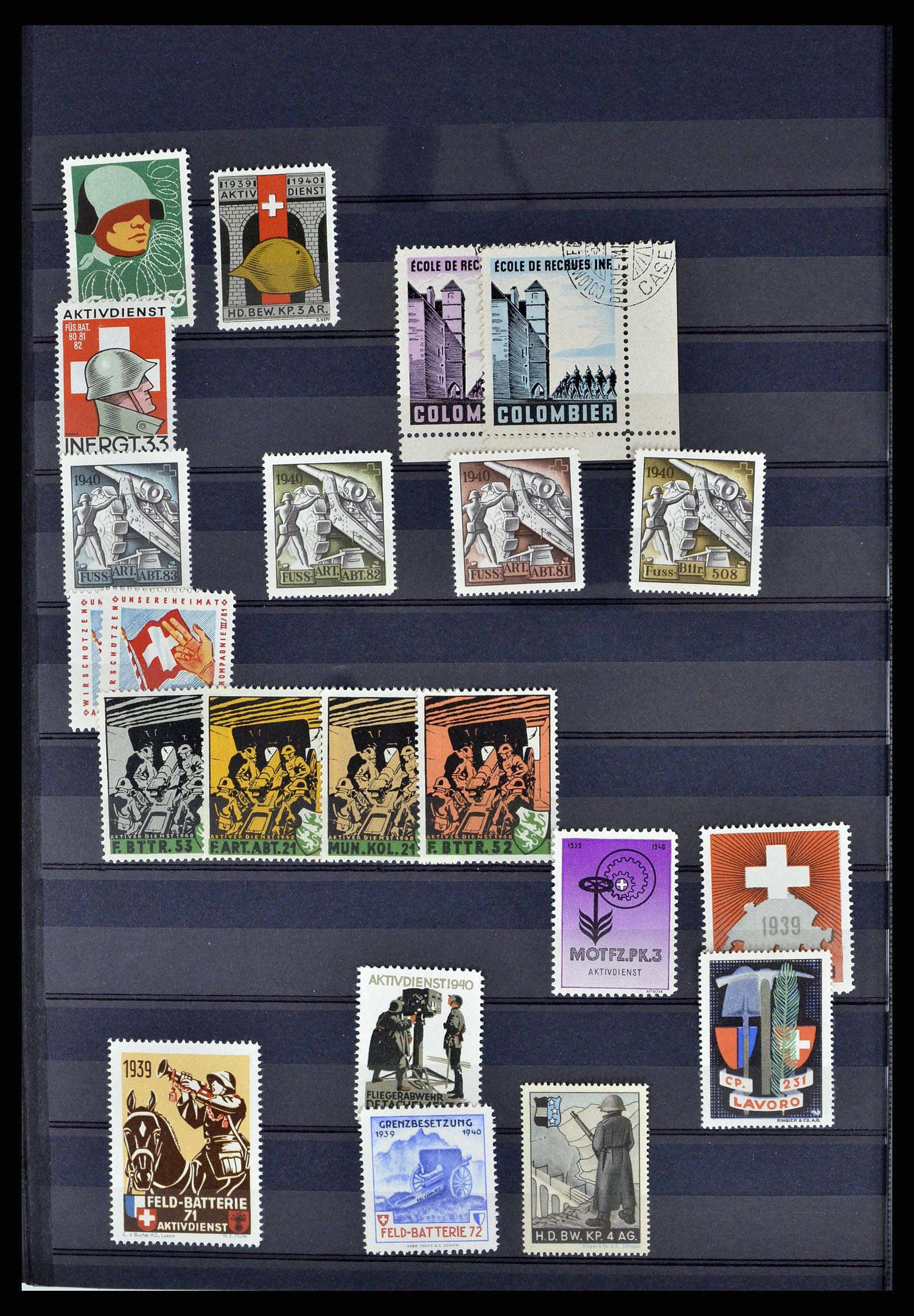 38768 0056 - Stamp collection 38768 Switzerland soldierstamps 1914-1945.