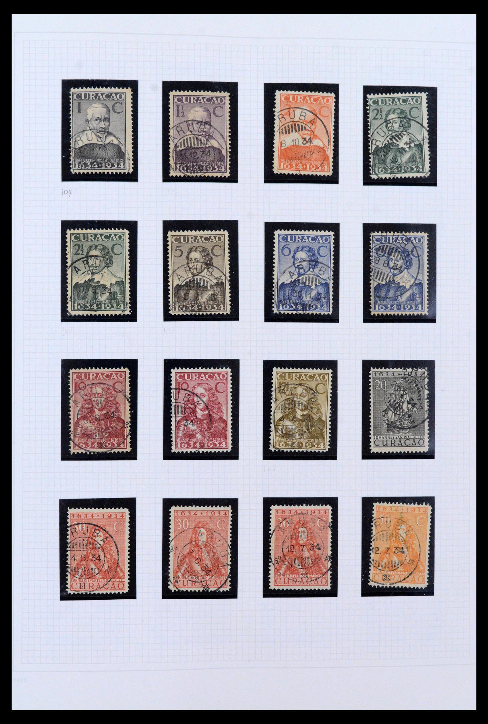 38769 0002 - Stamp collection 38769 Curaçao cancels 1920-1980.