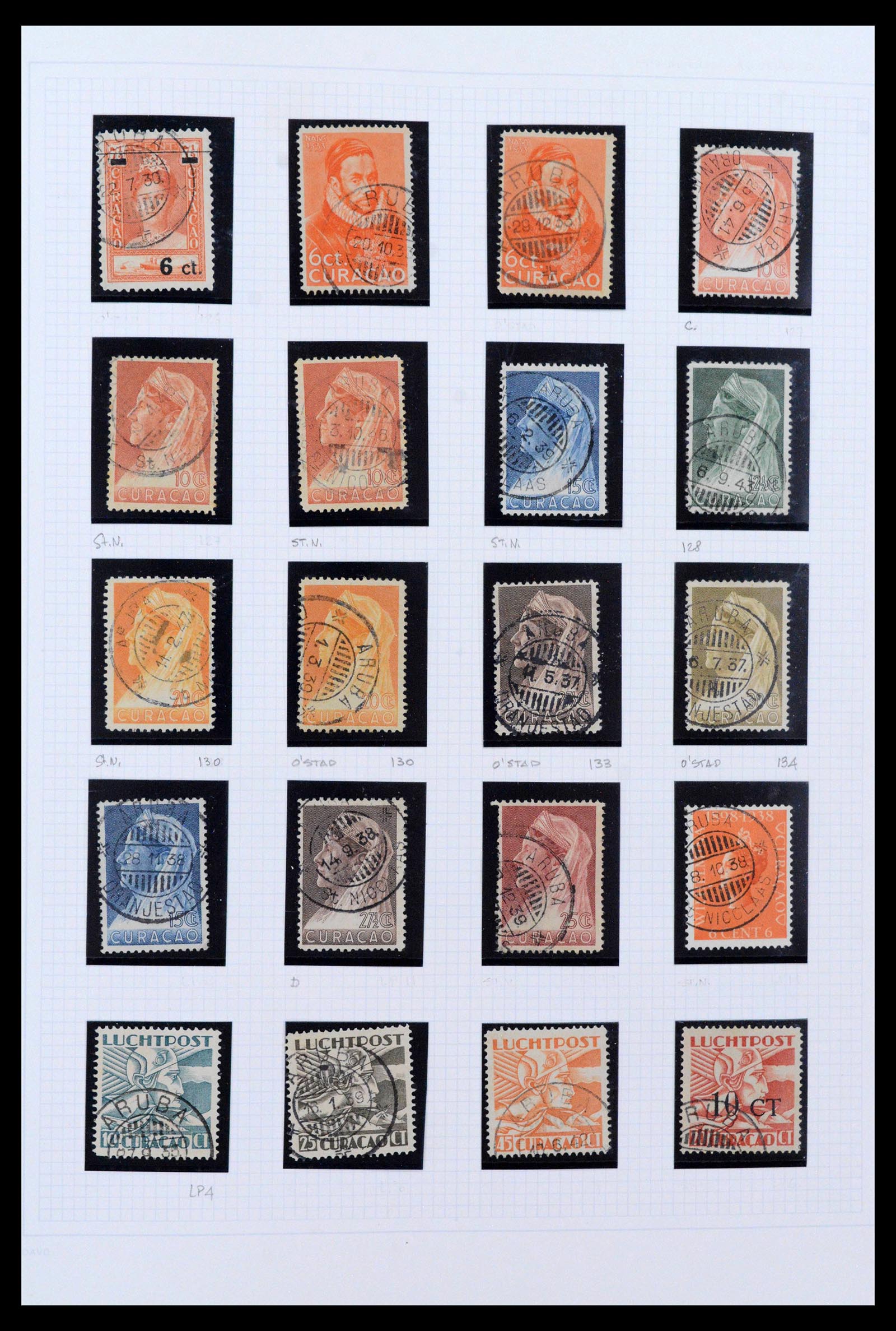 38769 0004 - Stamp collection 38769 Curaçao cancels 1920-1980.