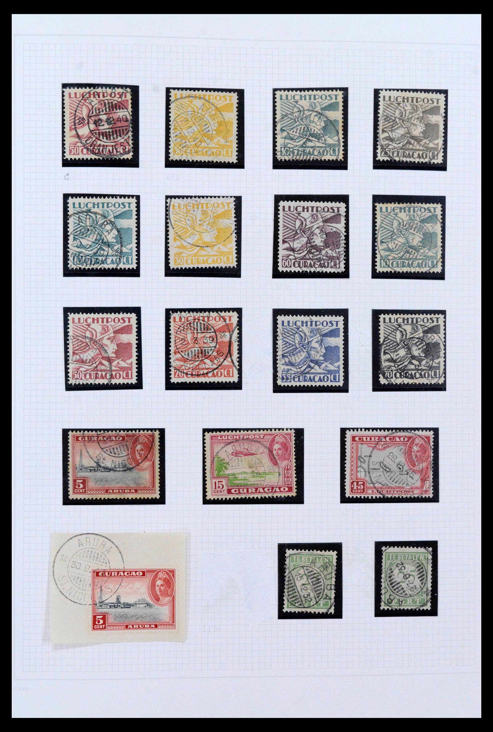 38769 0005 - Stamp collection 38769 Curaçao cancels 1920-1980.