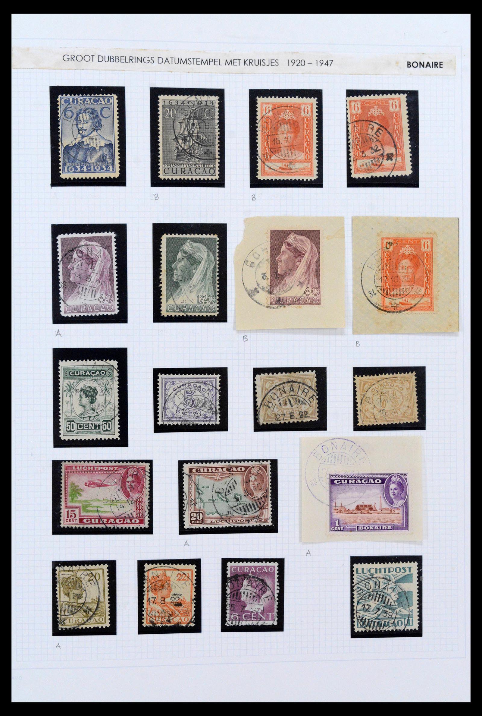 38769 0008 - Stamp collection 38769 Curaçao cancels 1920-1980.