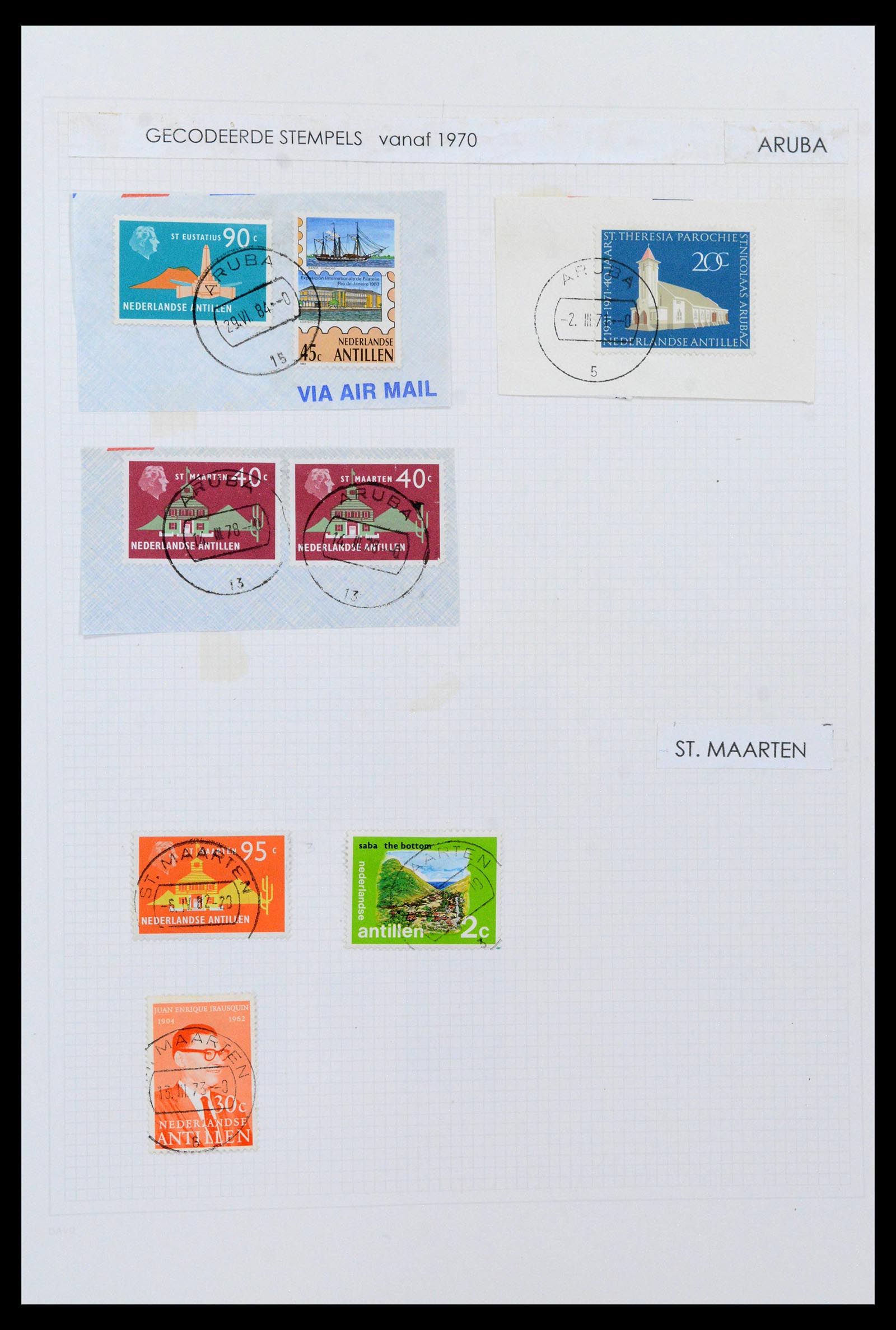 38769 0022 - Stamp collection 38769 Curaçao cancels 1920-1980.