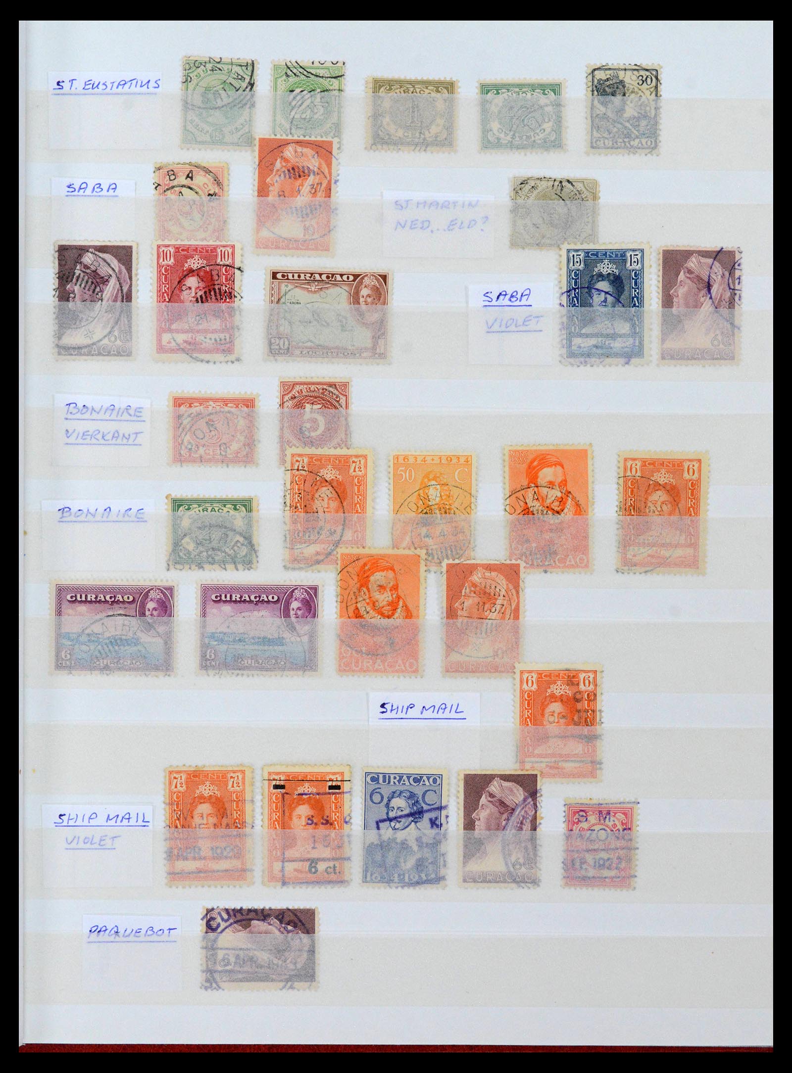 38769 0026 - Stamp collection 38769 Curaçao cancels 1920-1980.