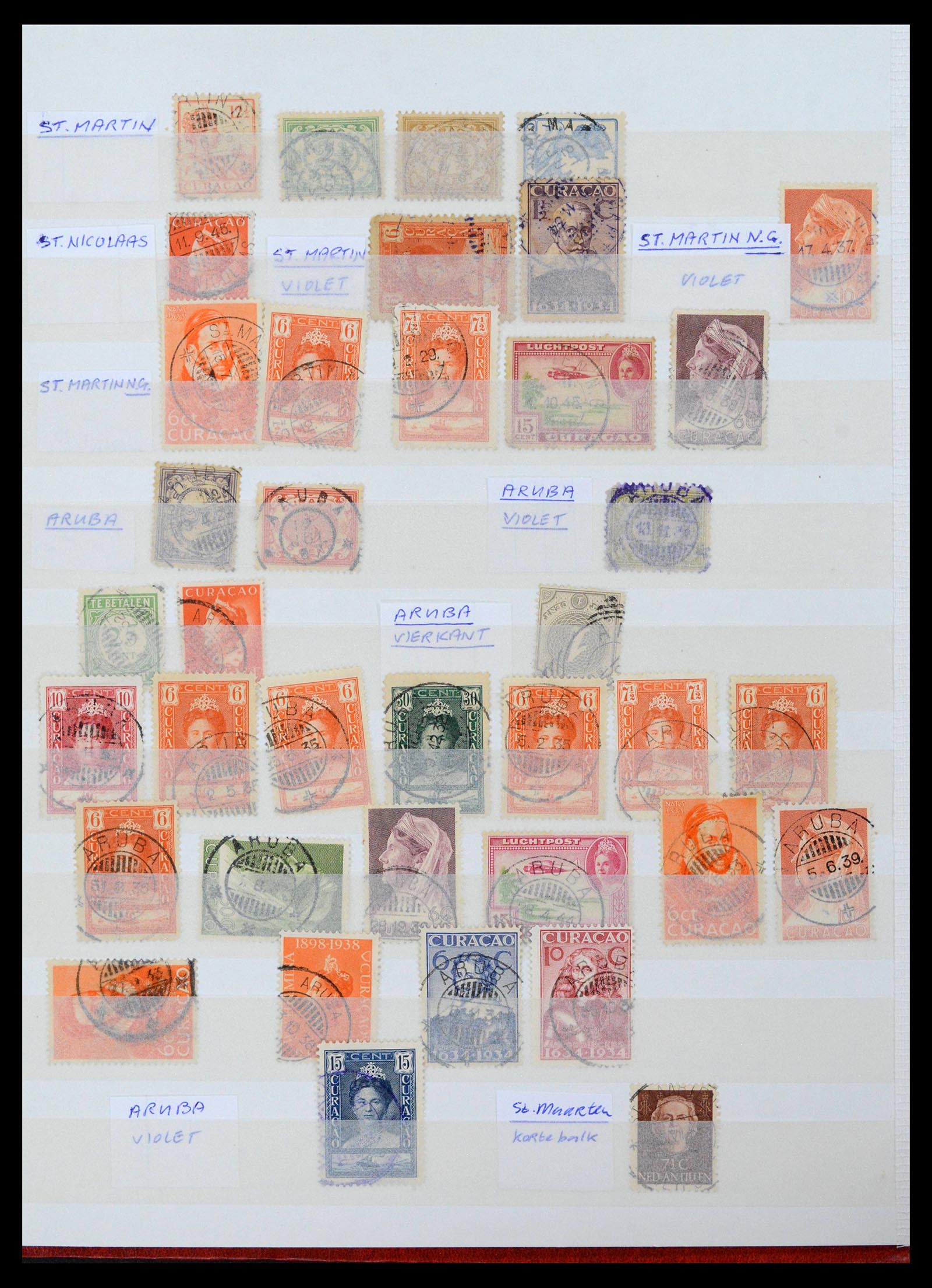 38769 0027 - Stamp collection 38769 Curaçao cancels 1920-1980.