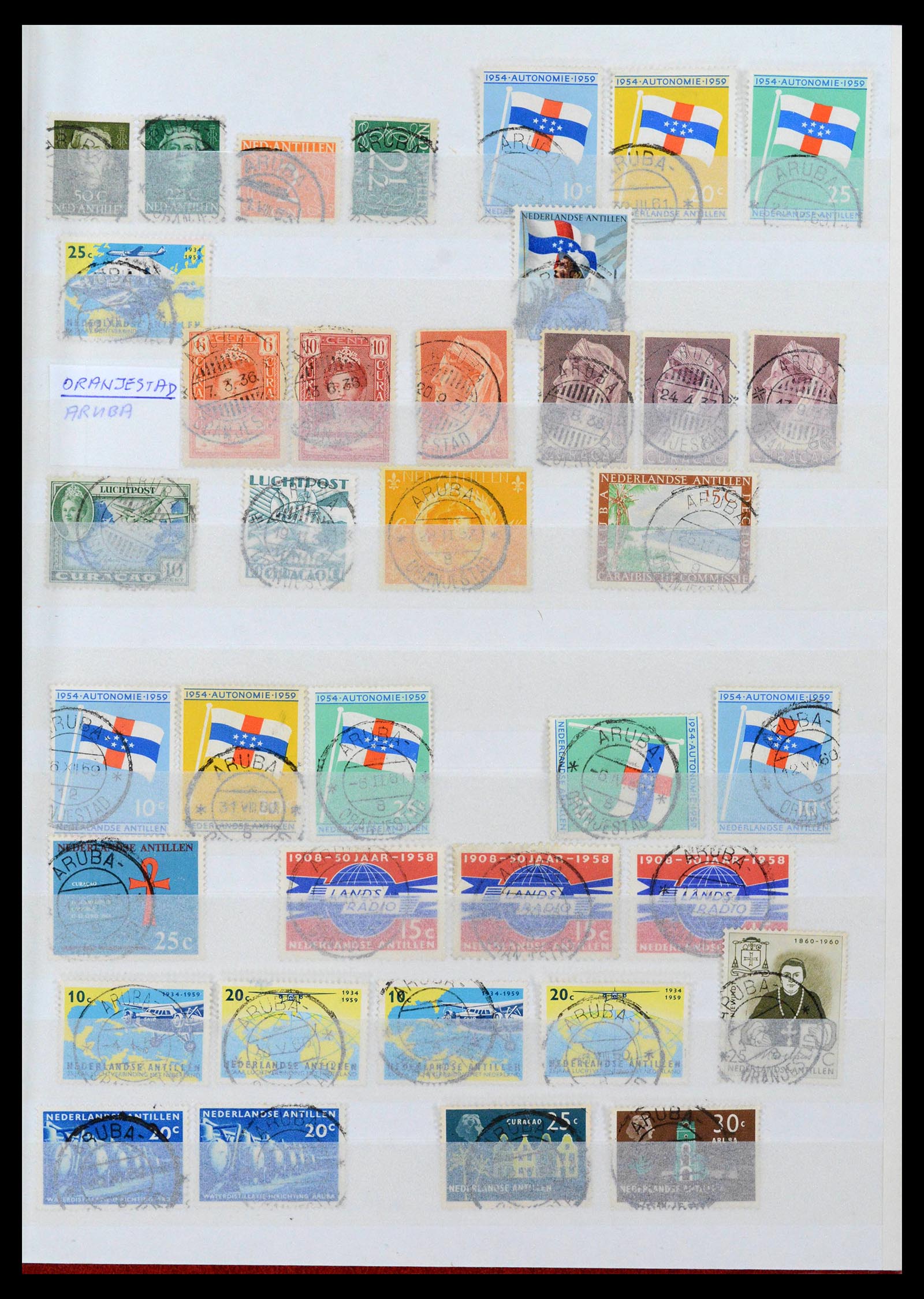 38769 0028 - Stamp collection 38769 Curaçao cancels 1920-1980.