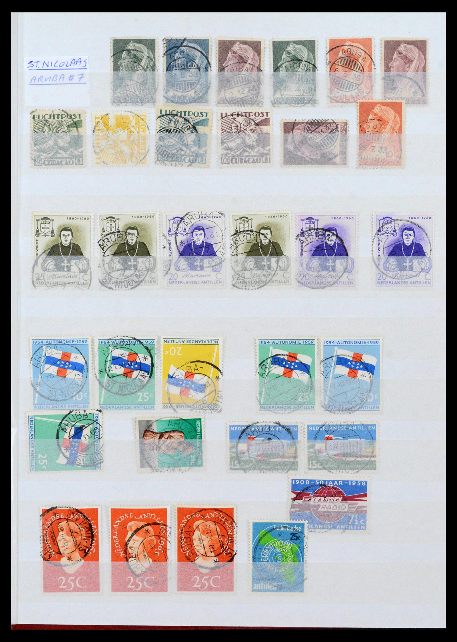38769 0030 - Stamp collection 38769 Curaçao cancels 1920-1980.