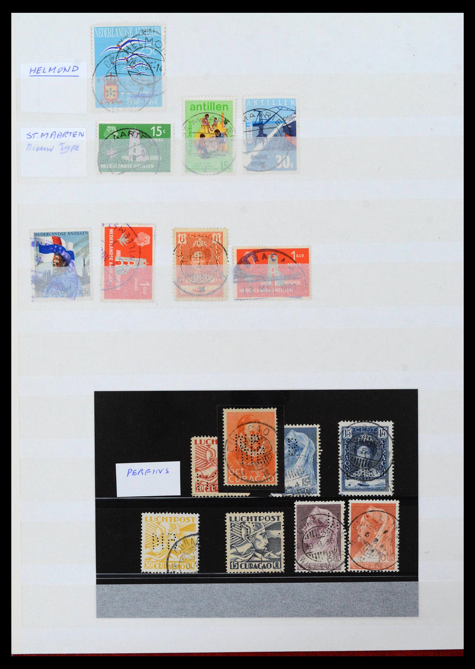 38769 0035 - Stamp collection 38769 Curaçao cancels 1920-1980.