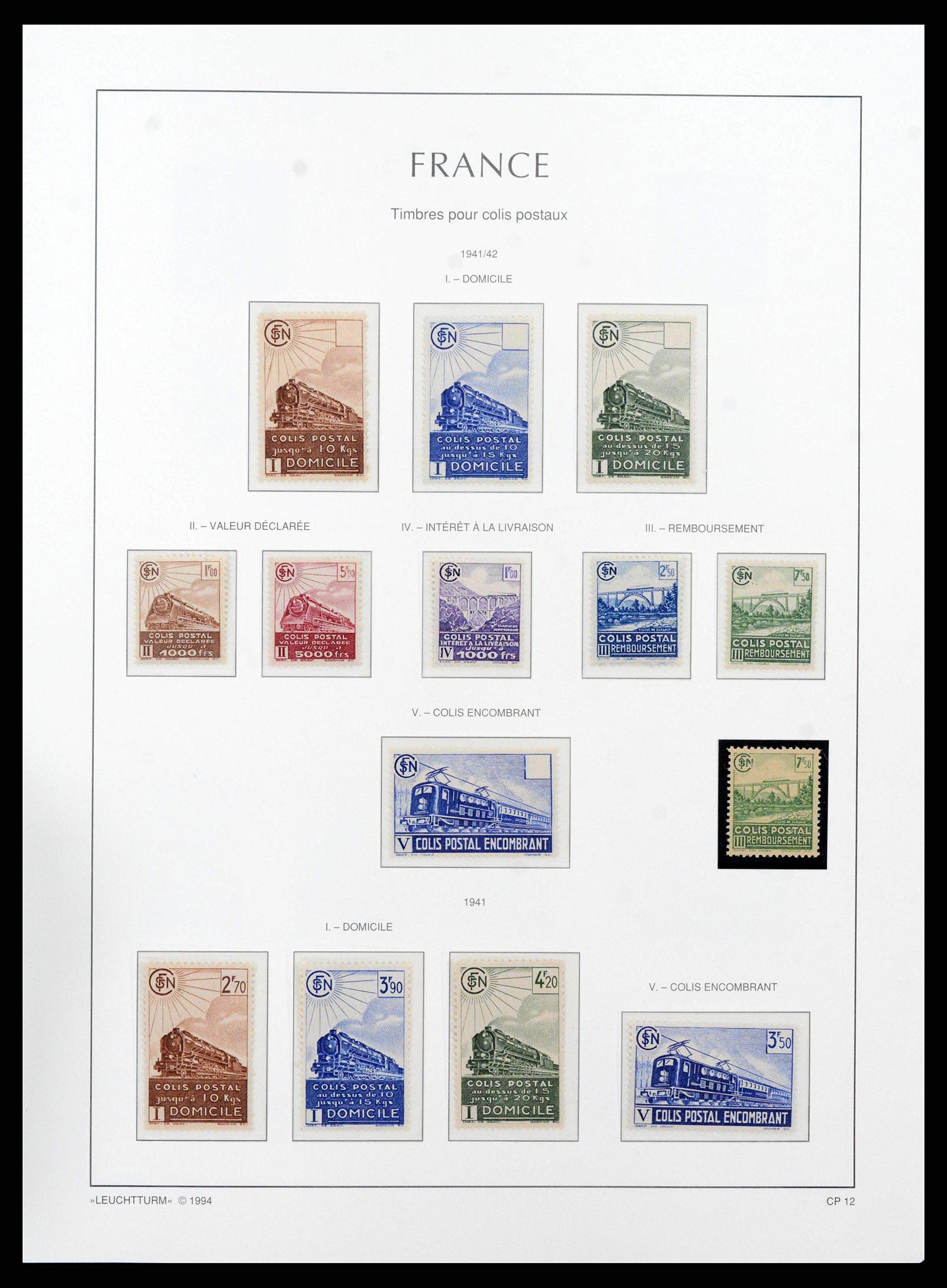 38770 0014 - Postzegelverzameling 38770 Frankrijk pakketpostzegels 1892-1960.