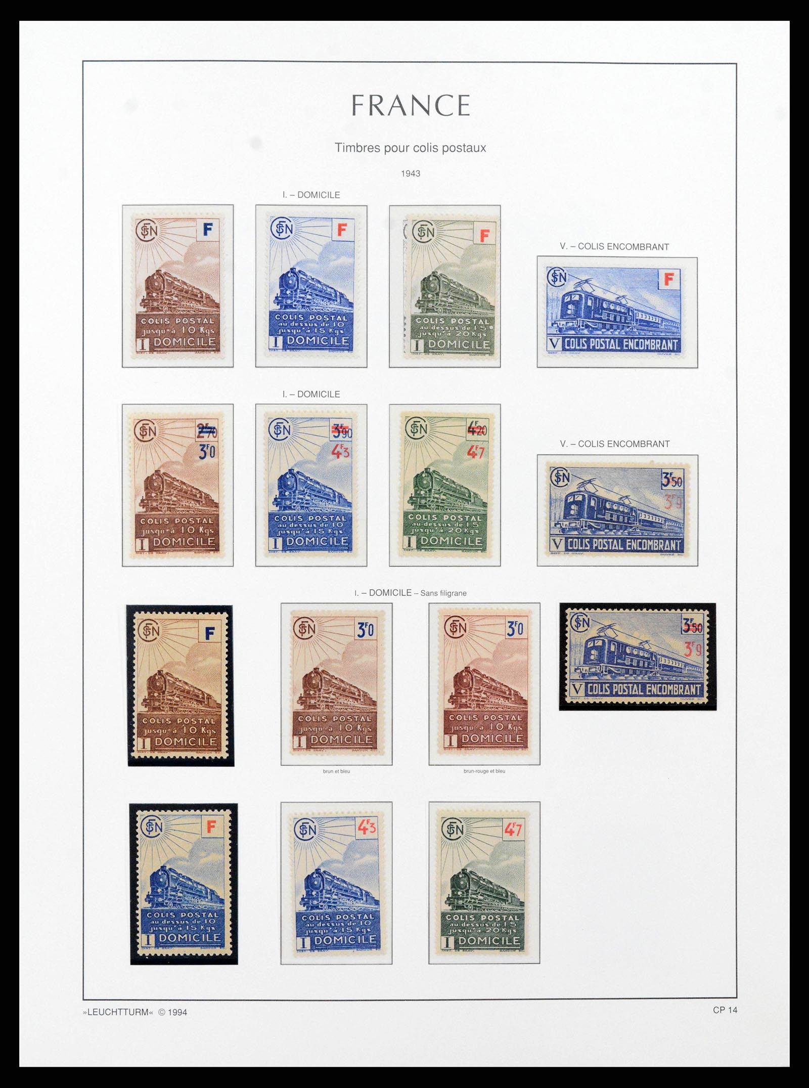38770 0016 - Stamp collection 38770 France parcelpost stamps 1892-1960.