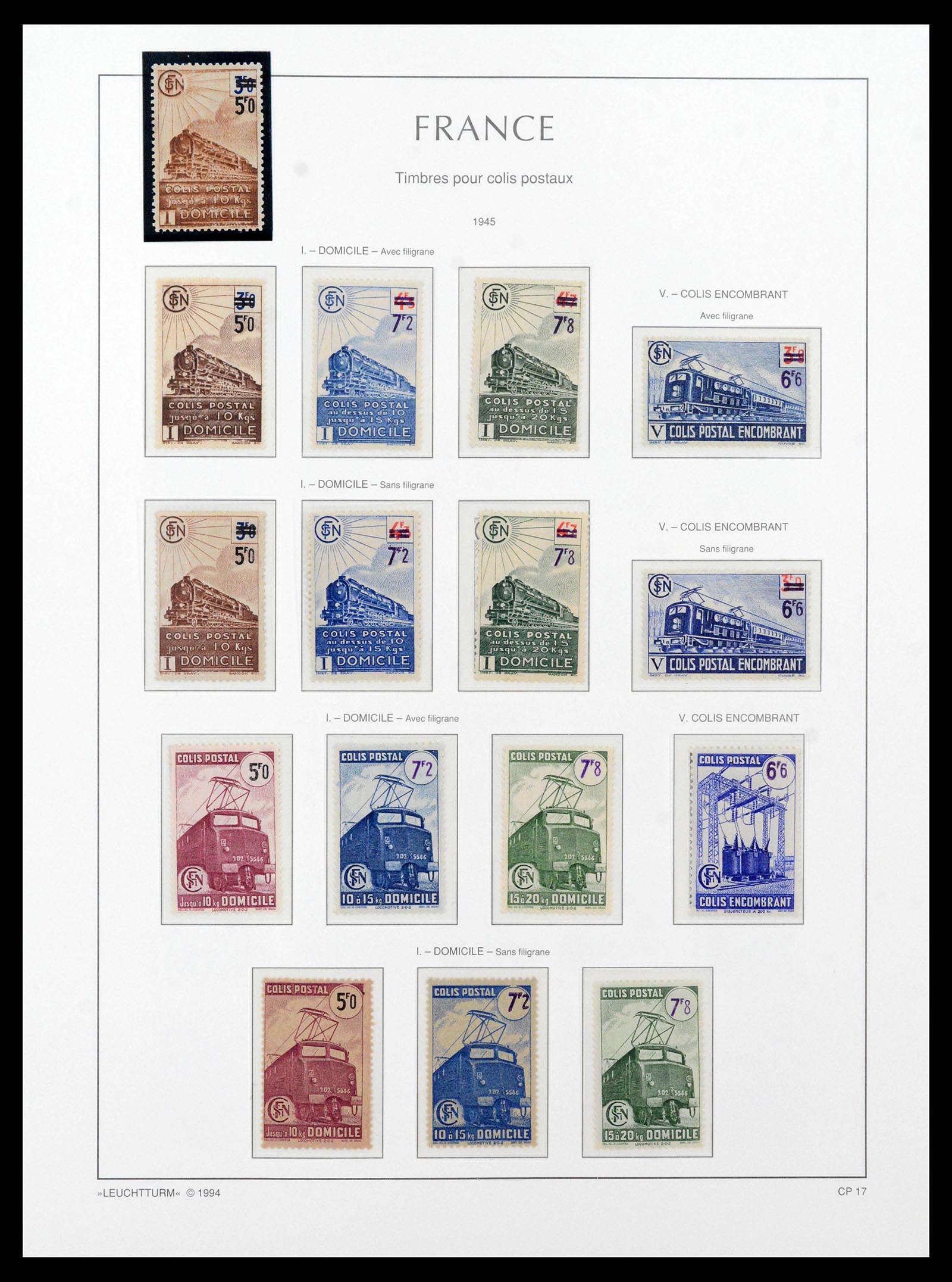 38770 0019 - Postzegelverzameling 38770 Frankrijk pakketpostzegels 1892-1960.