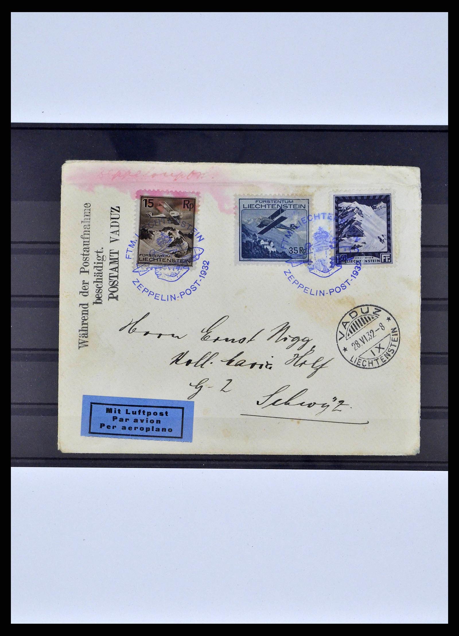 38772 0005 - Postzegelverzameling 38772 Liechtenstein portvrij brieven 1757 (!)-19