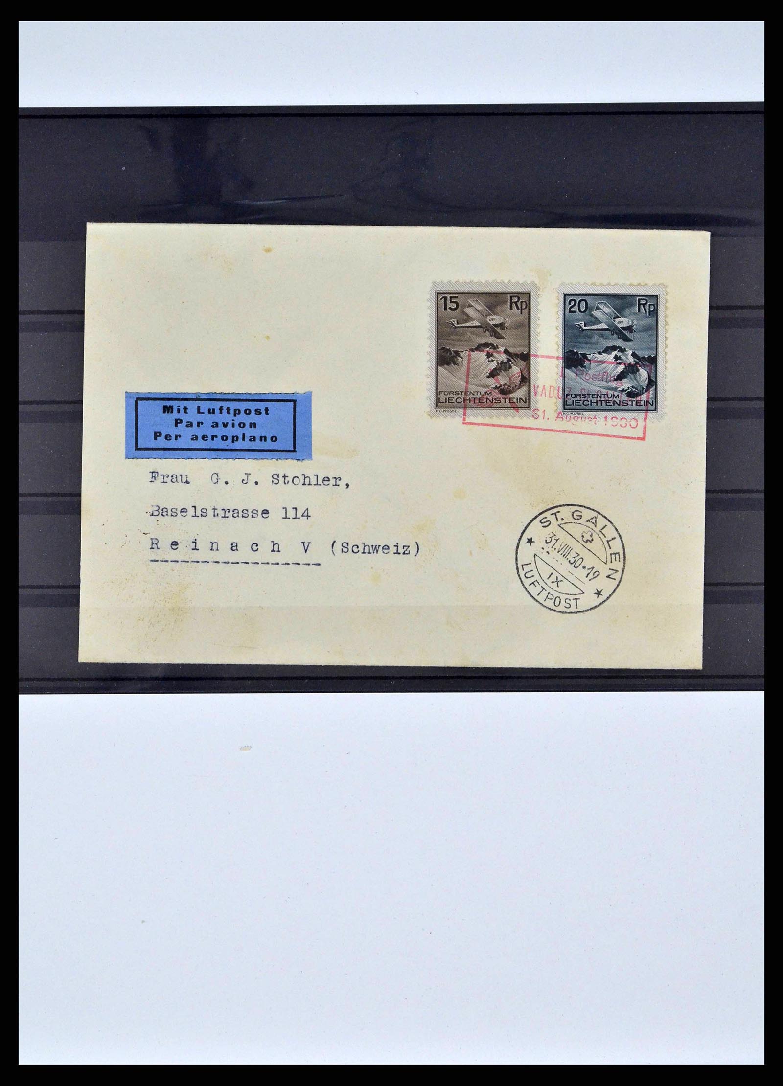 38772 0008 - Postzegelverzameling 38772 Liechtenstein portvrij brieven 1757 (!)-19