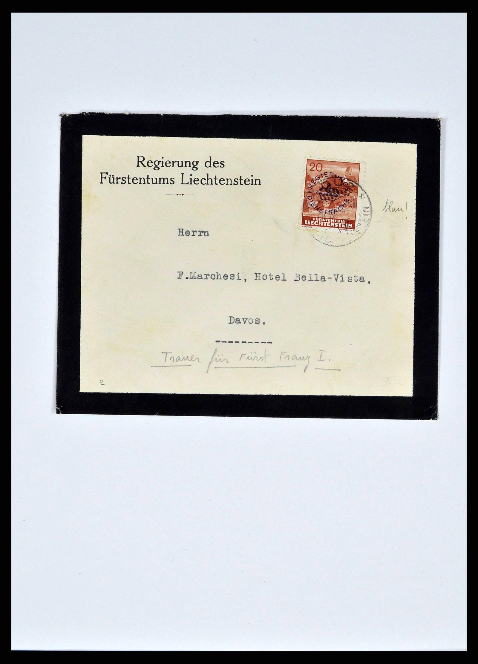 38772 0016 - Stamp collection 38772 Liechtenstein postage-free covers 1757 (!)-1946.