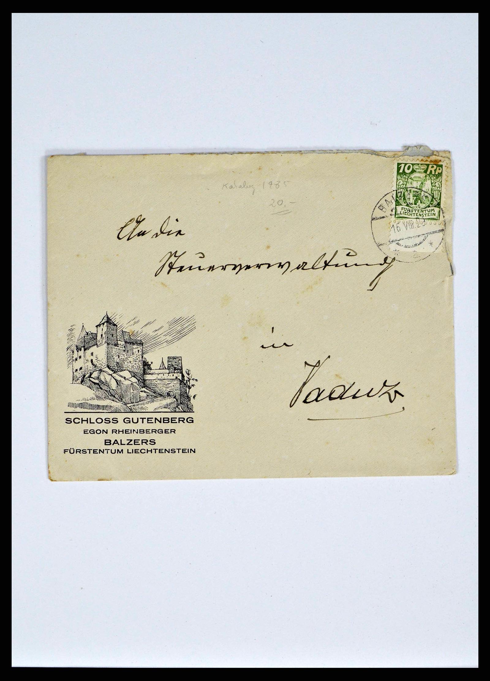 38772 0019 - Postzegelverzameling 38772 Liechtenstein portvrij brieven 1757 (!)-19