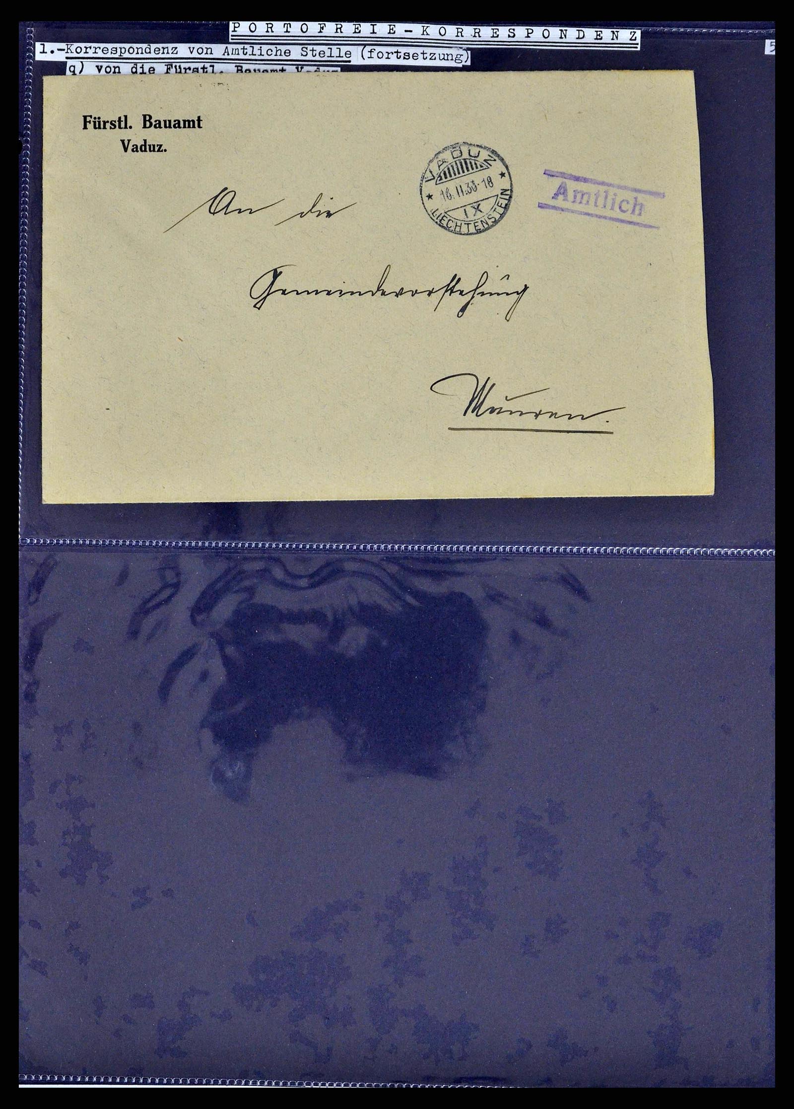 38772 0077 - Stamp collection 38772 Liechtenstein postage-free covers 1757 (!)-1946.
