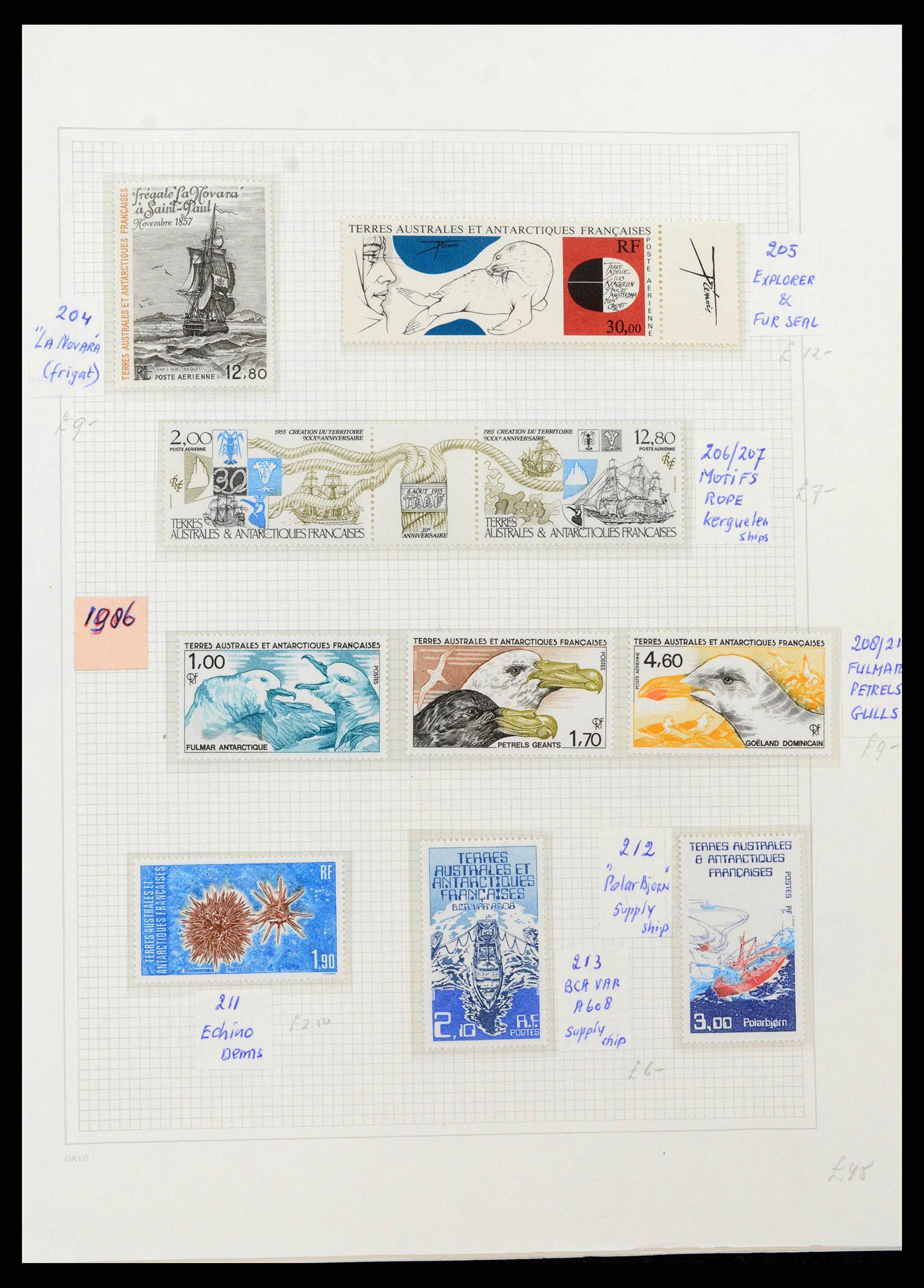38773 0018 - Stamp collection Frans Antarctica 1948-2016. French Antarctica 1948-2016